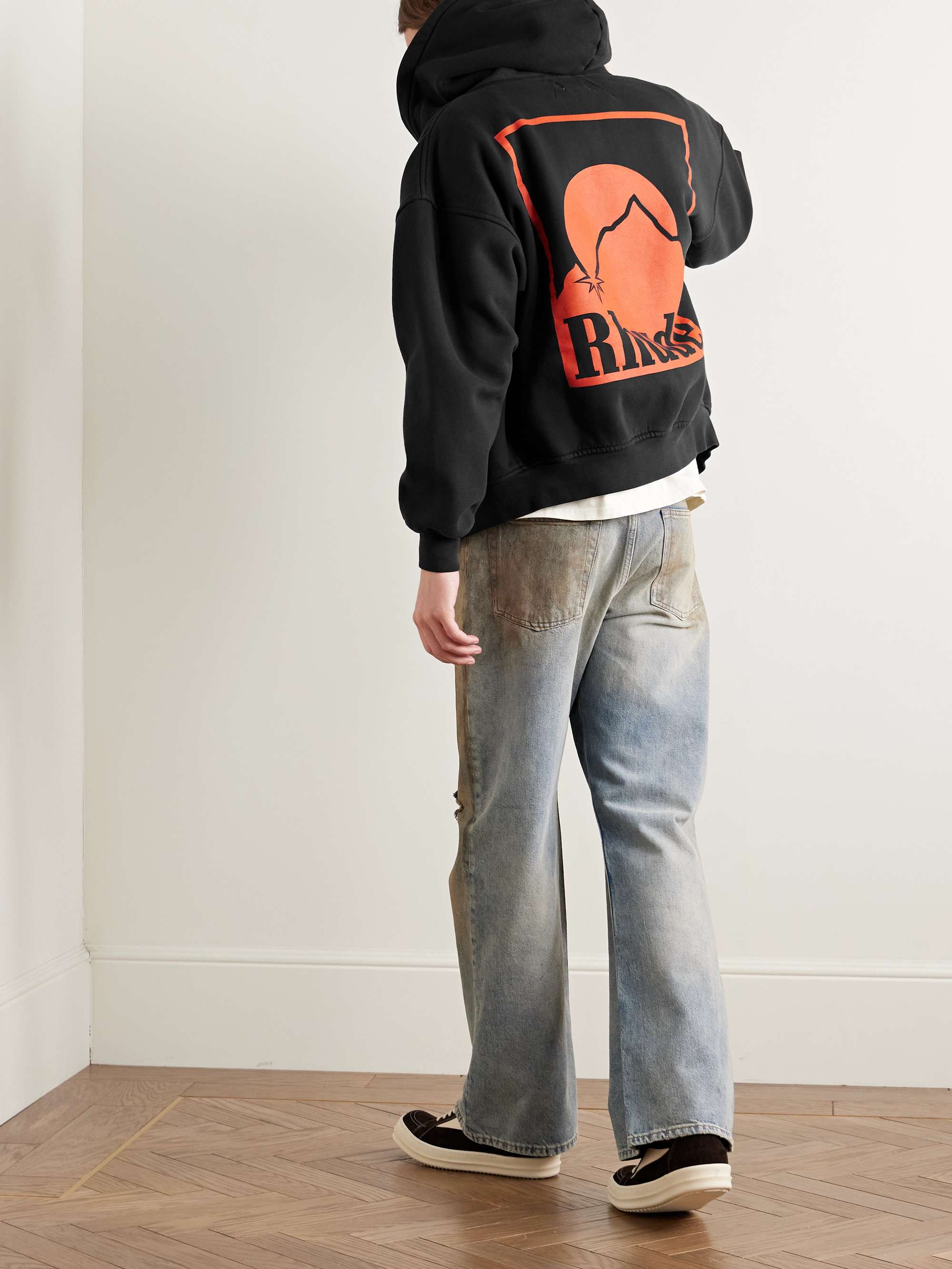 Moonlight Badge Logo-Print Cotton-Jersey Zip-Up Hoodie view