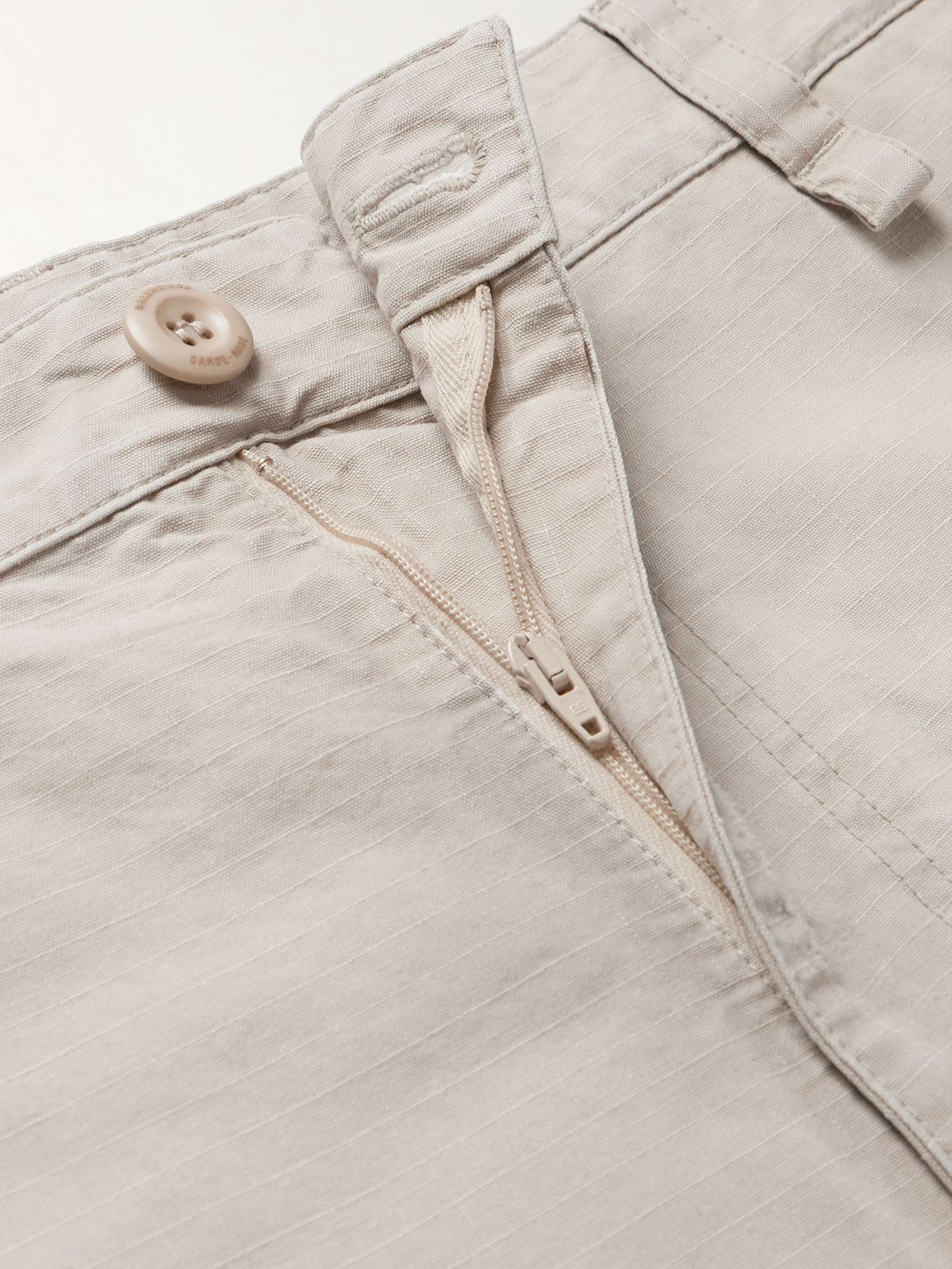 Convertible Distressed Cotton-Ripstop Cargo Trousers view