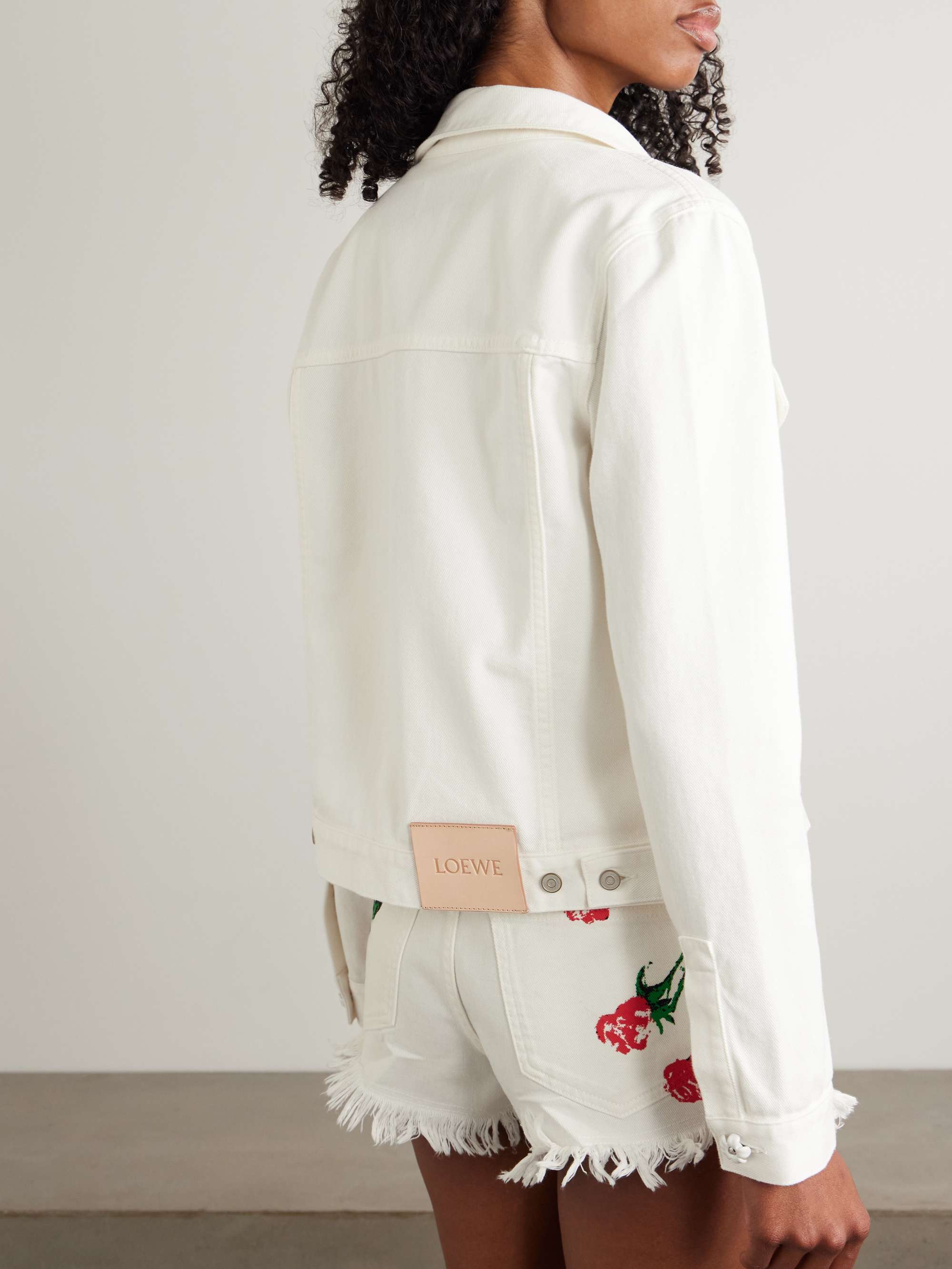 + Paula's Ibiza leather-trimmed embellished denim jacket view