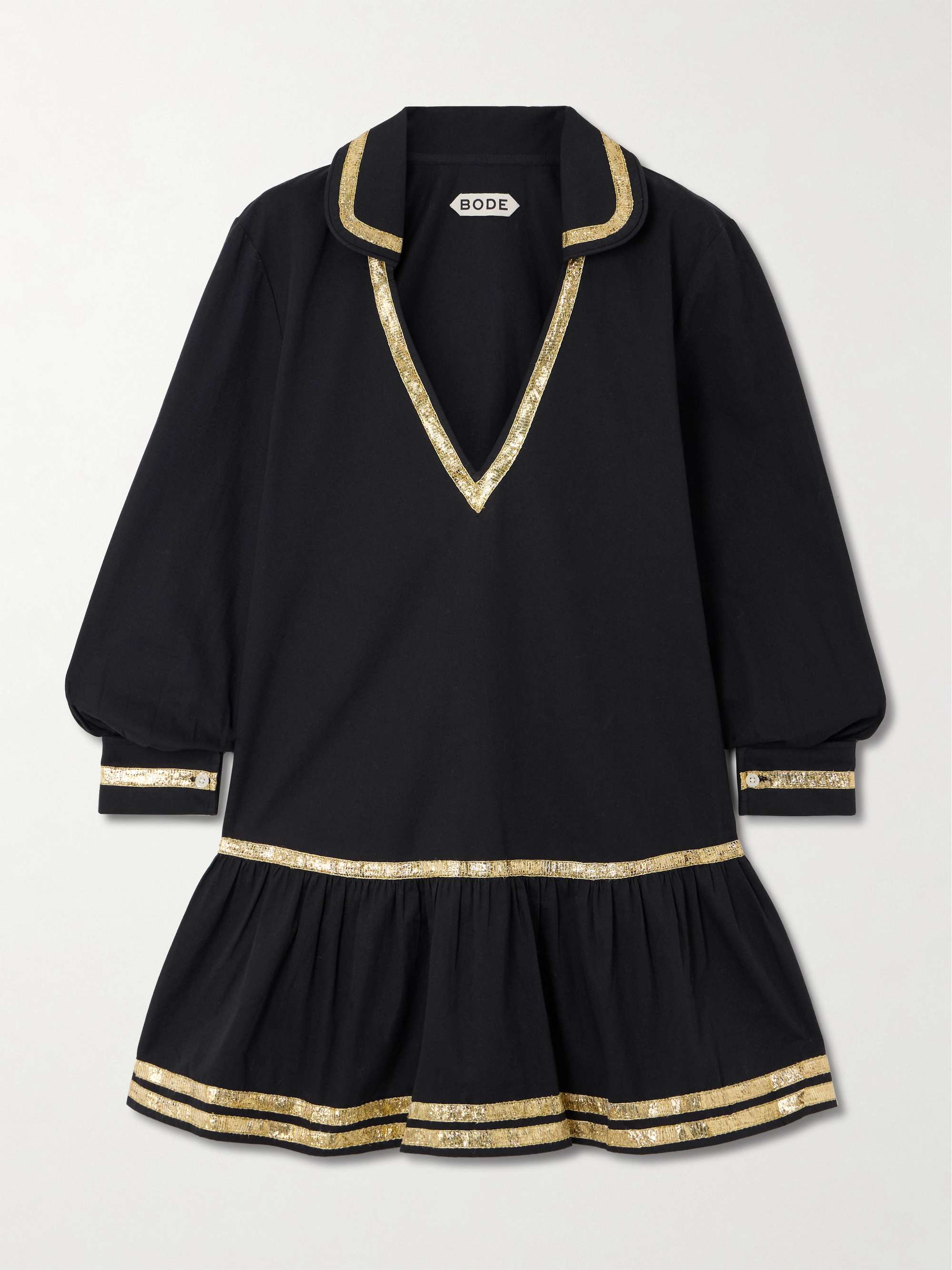 Embellished cotton-poplin mini dress view