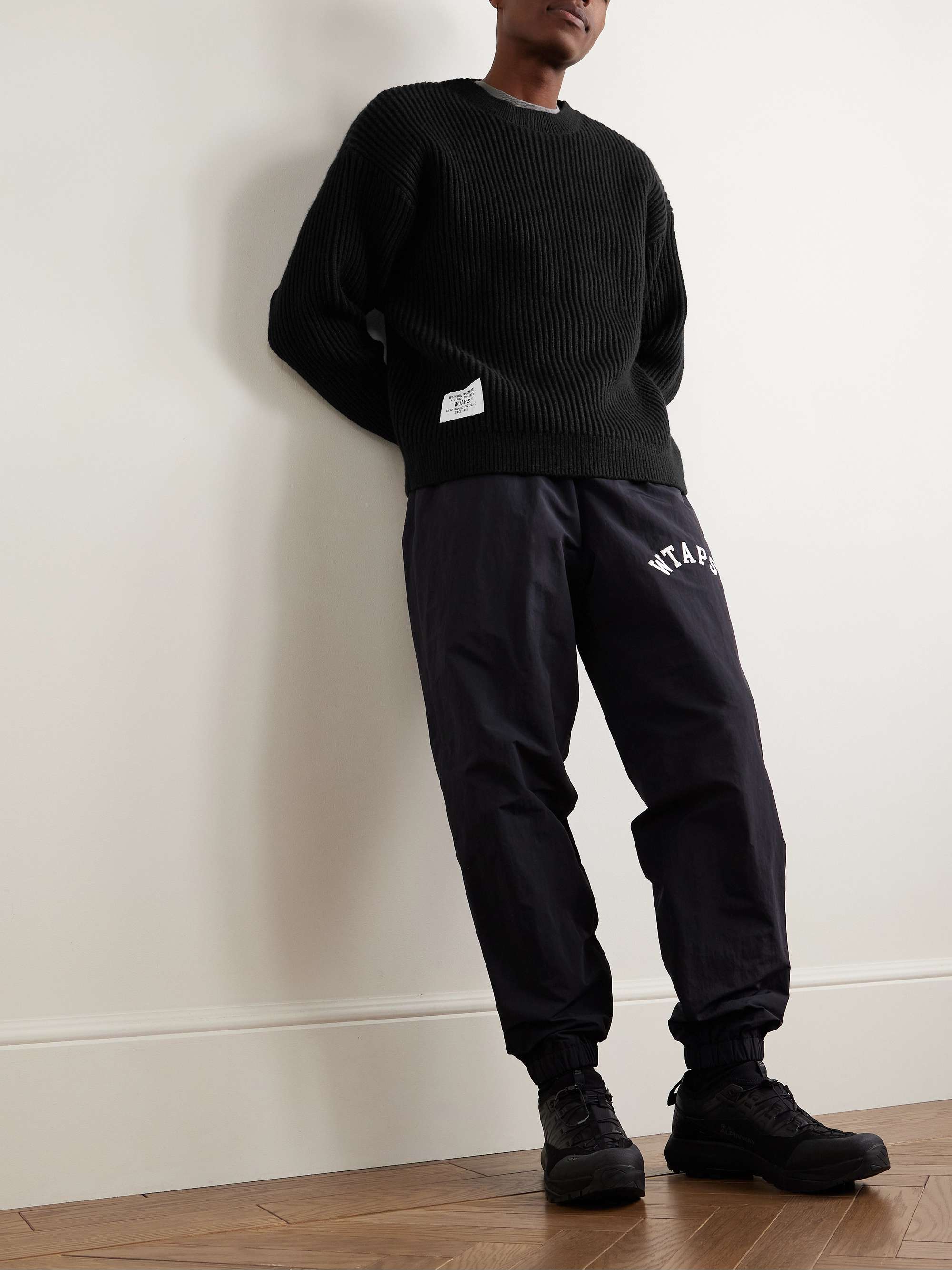 Logo-Appliquéd Ribbed-Knit Sweater view
