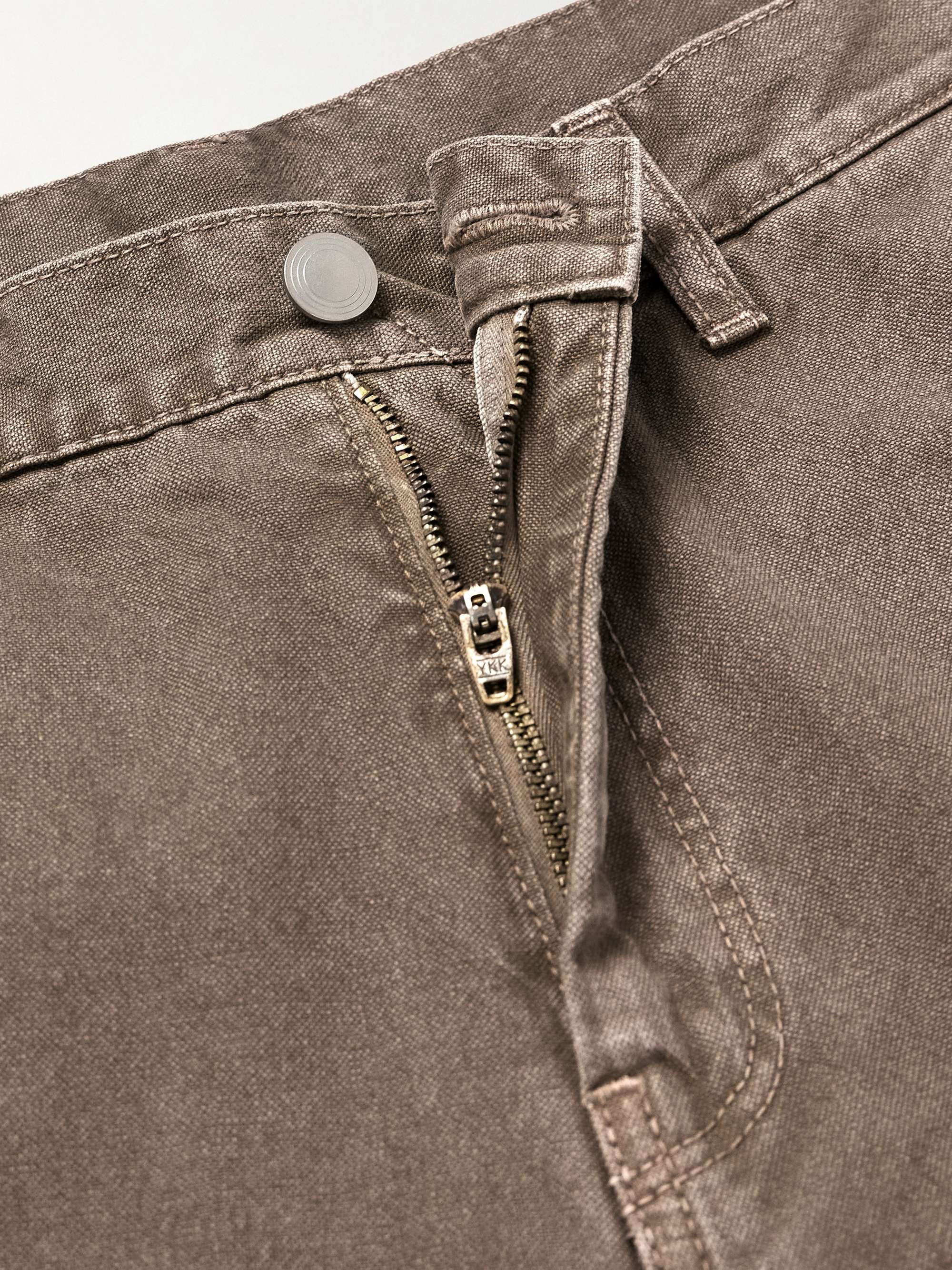 Cut-Off Straight-Leg Frayed Denim Shorts view