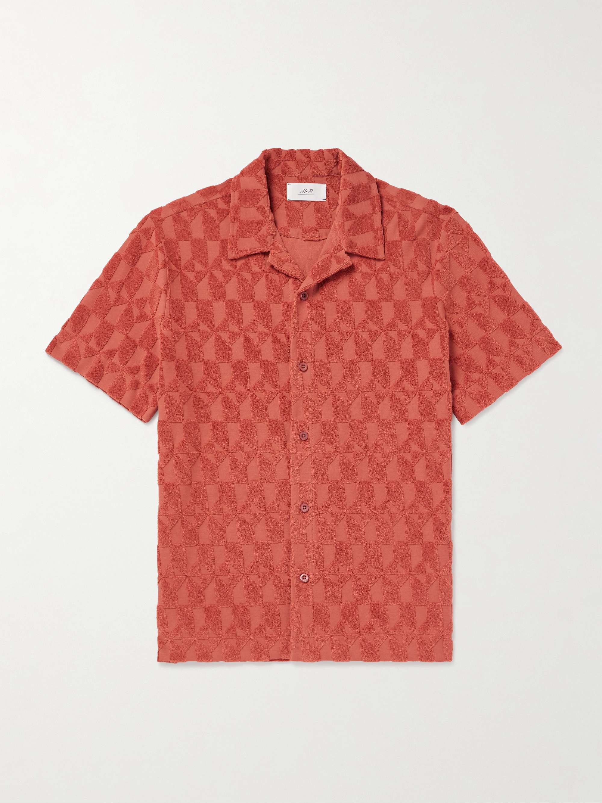 Camp-Collar Organic Cotton-Terry Jacquard Shirt view