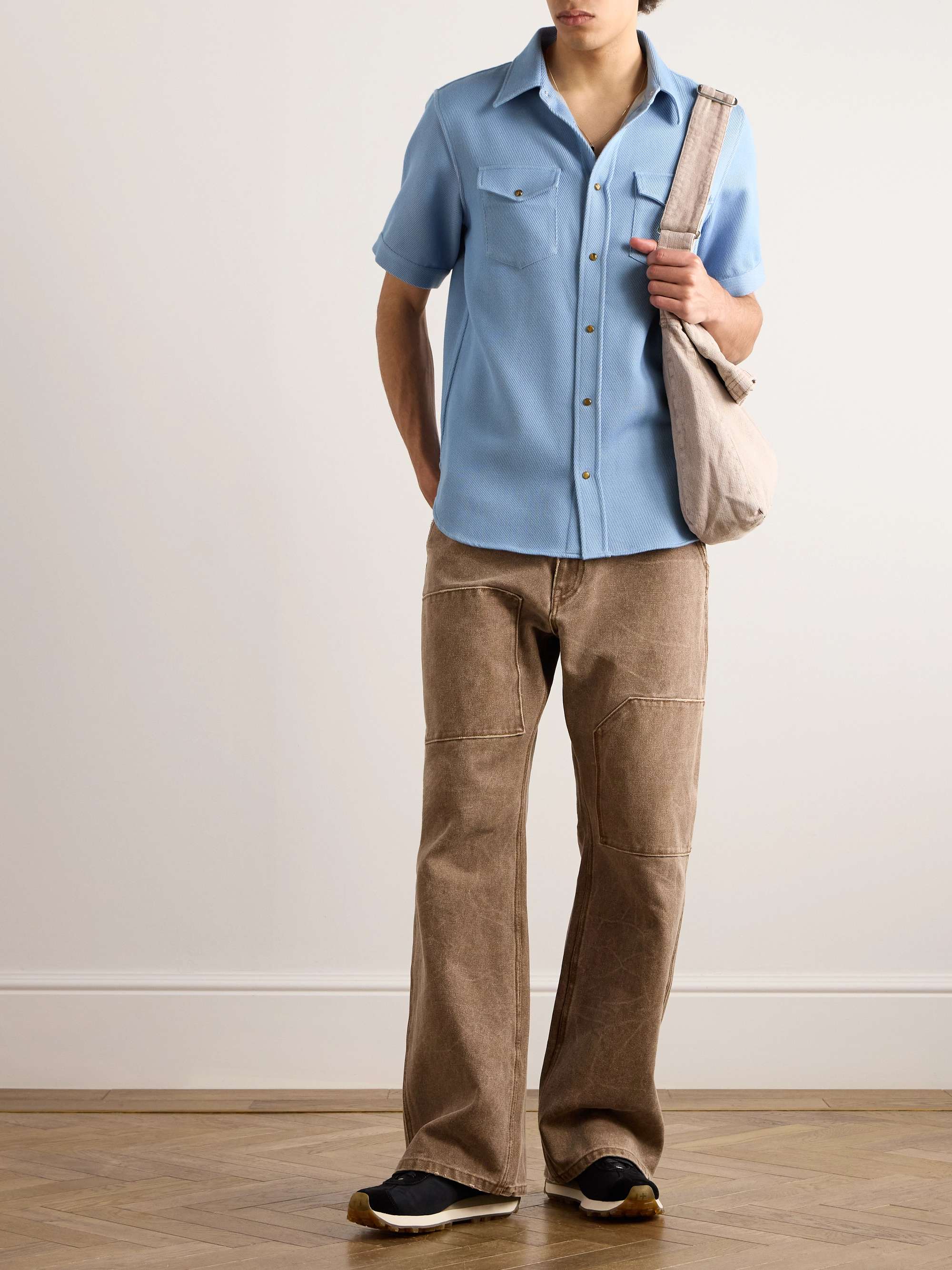 Cashmere and Cotton-Blend Denim Shirt view