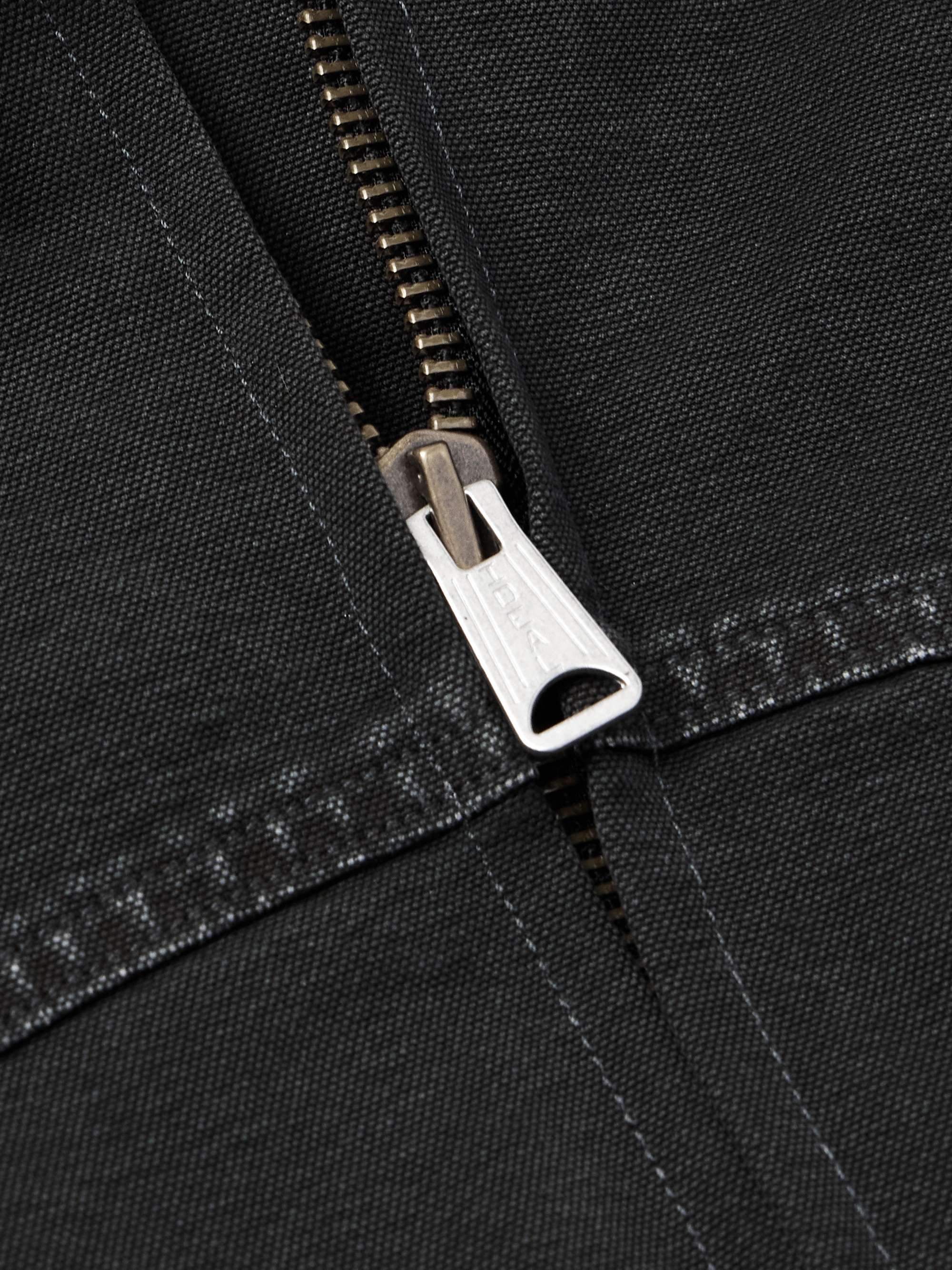 Velvet-Trimmed Padded Cotton-Canvas Jacket view