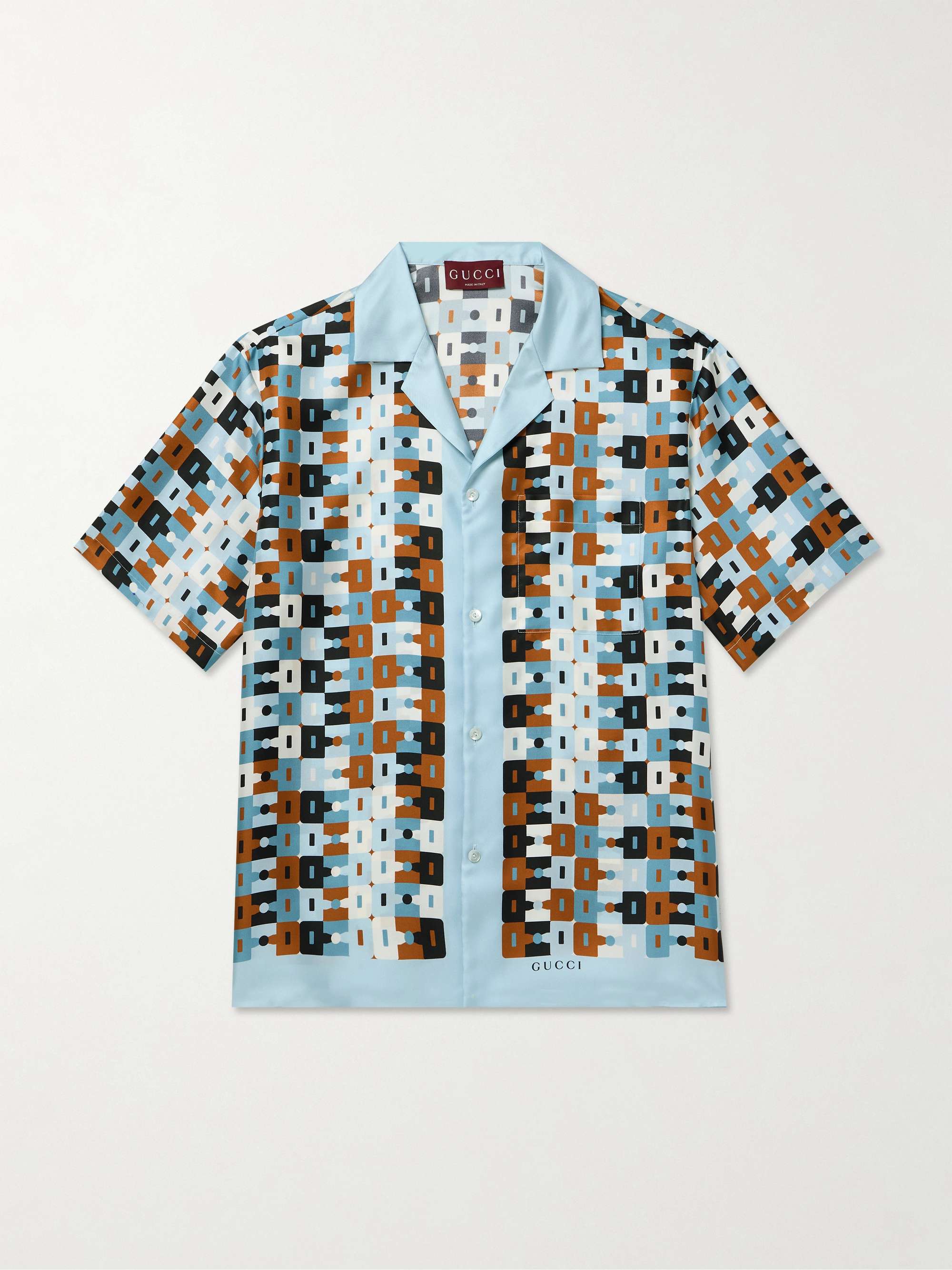 Disco Camp-Collar Printed Silk-Twill Shirt view