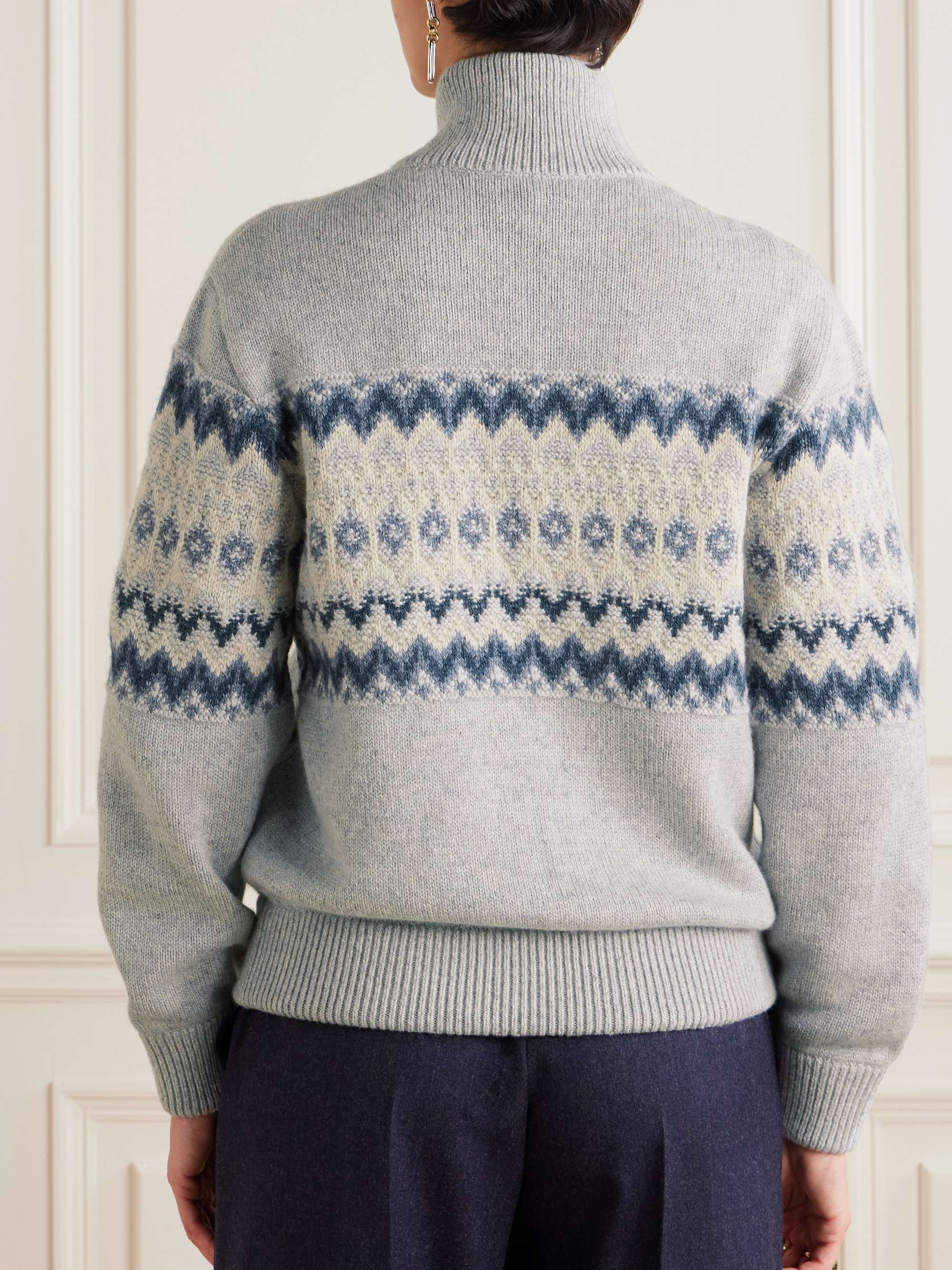 Fair Isle cashmere cardigan view