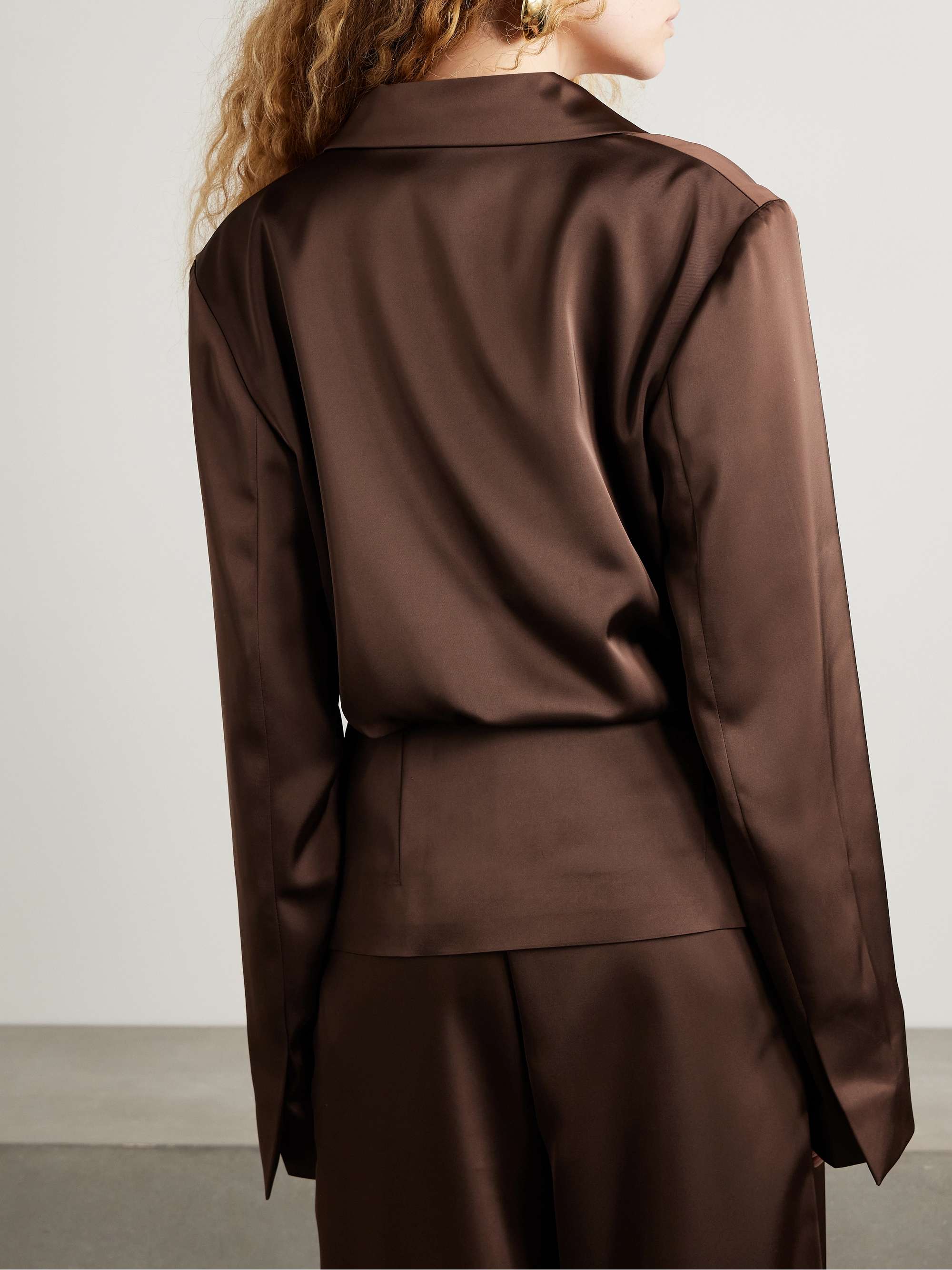Ardo wrap-effect satin blazer view