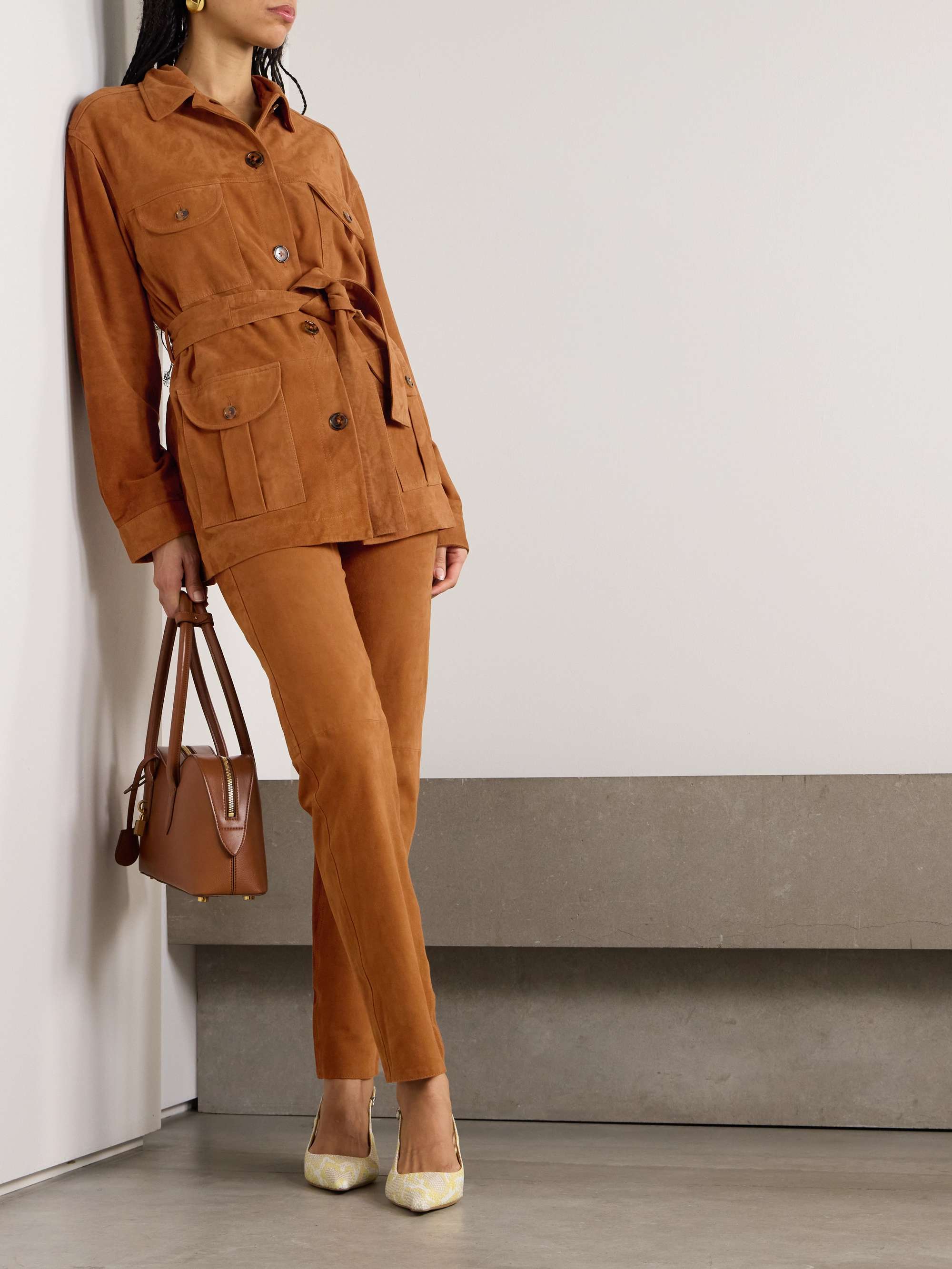 Viva belted suede jacket view