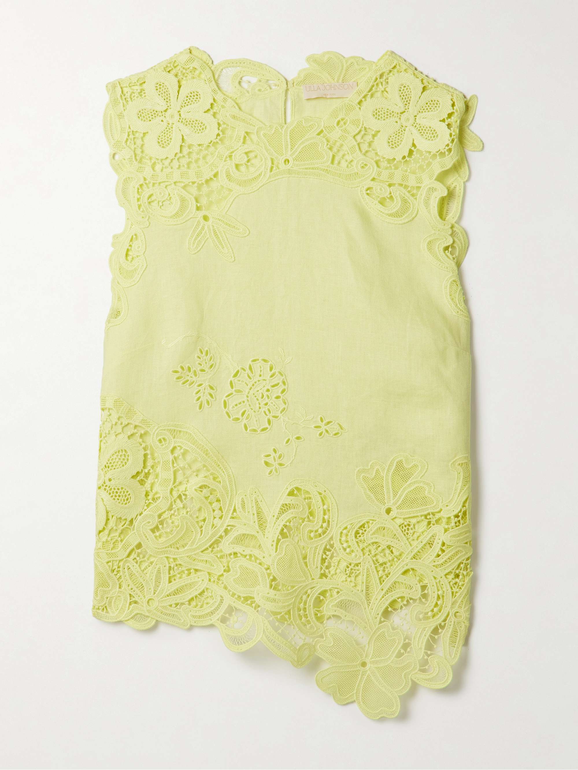 Marlis guipure lace-paneled linen top view
