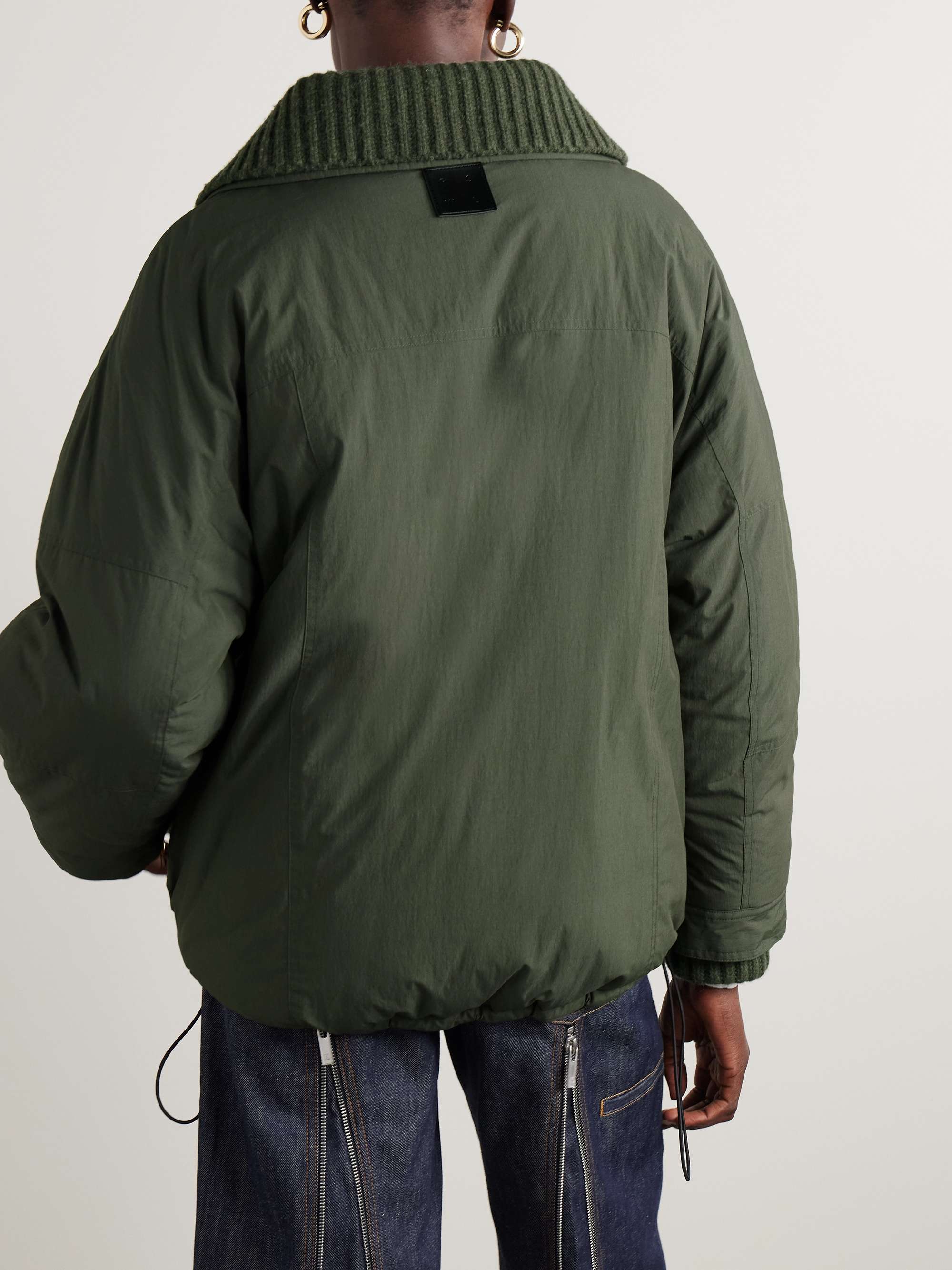 Veronica ribbed-knit trimmed padded cotton-blend shell coat view