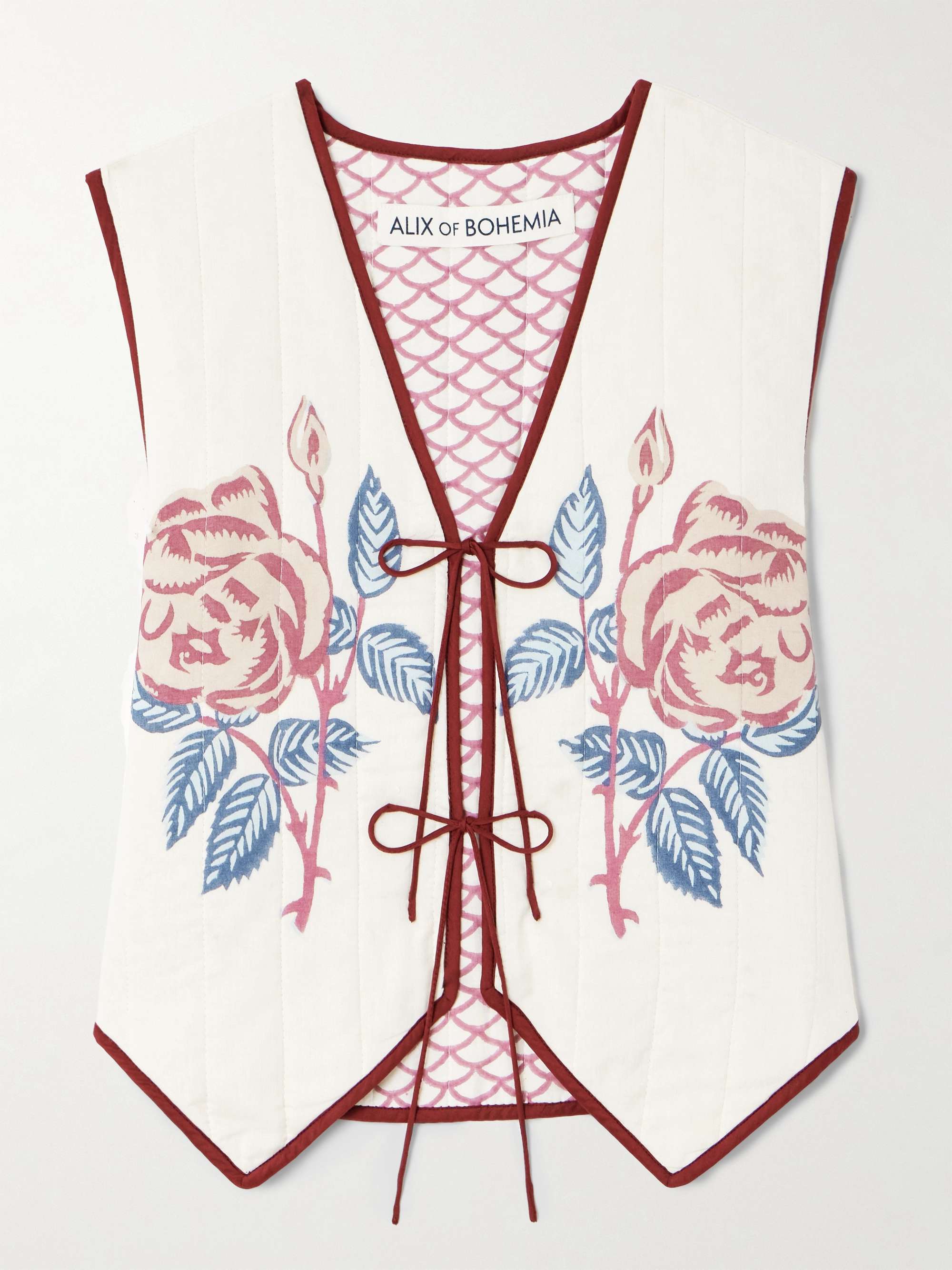 Tilda quilted floral-print cotton-poplin vest view