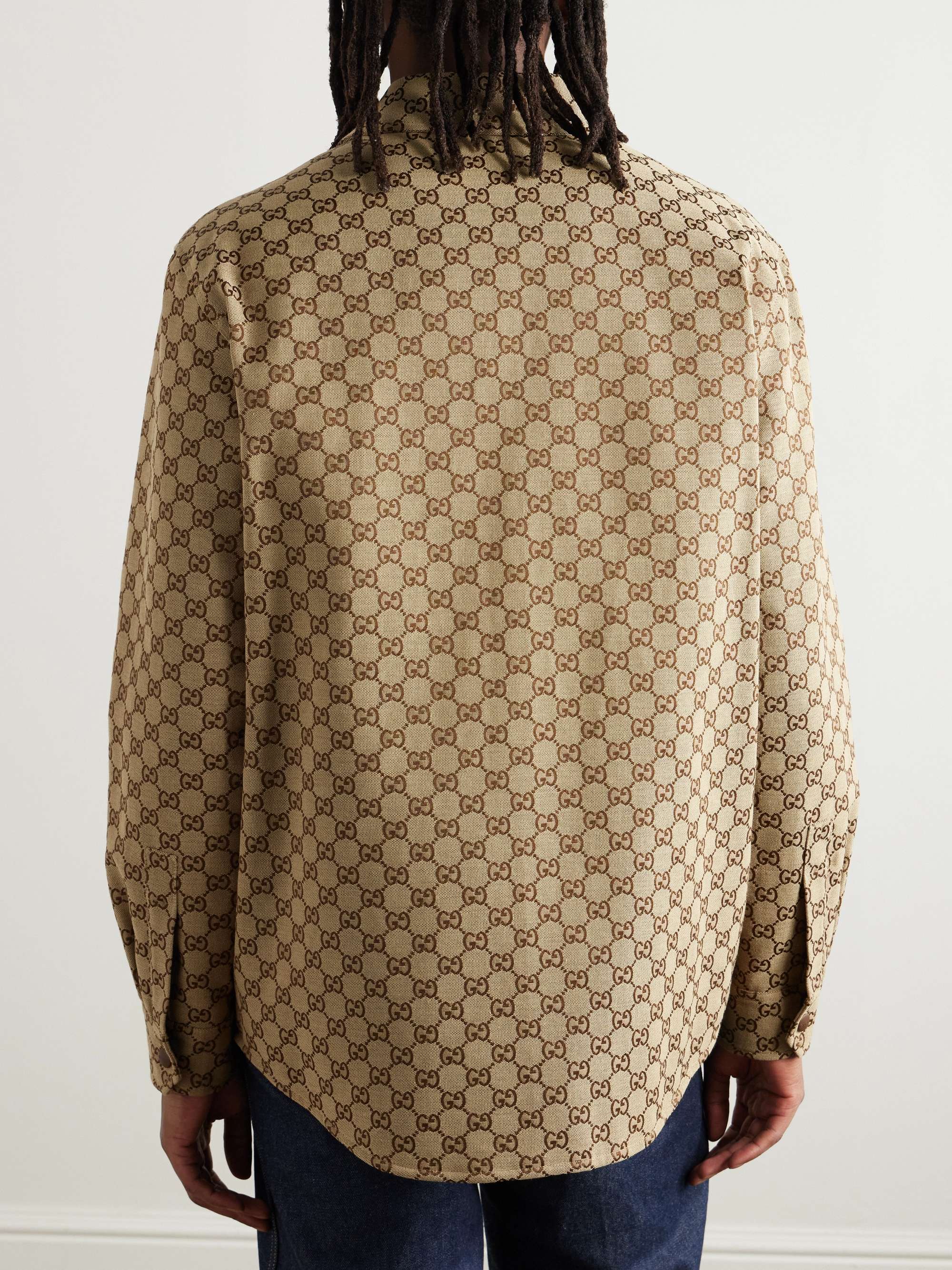 Padded Monogrammed Cotton-Blend Canvas Blouson Jacket view