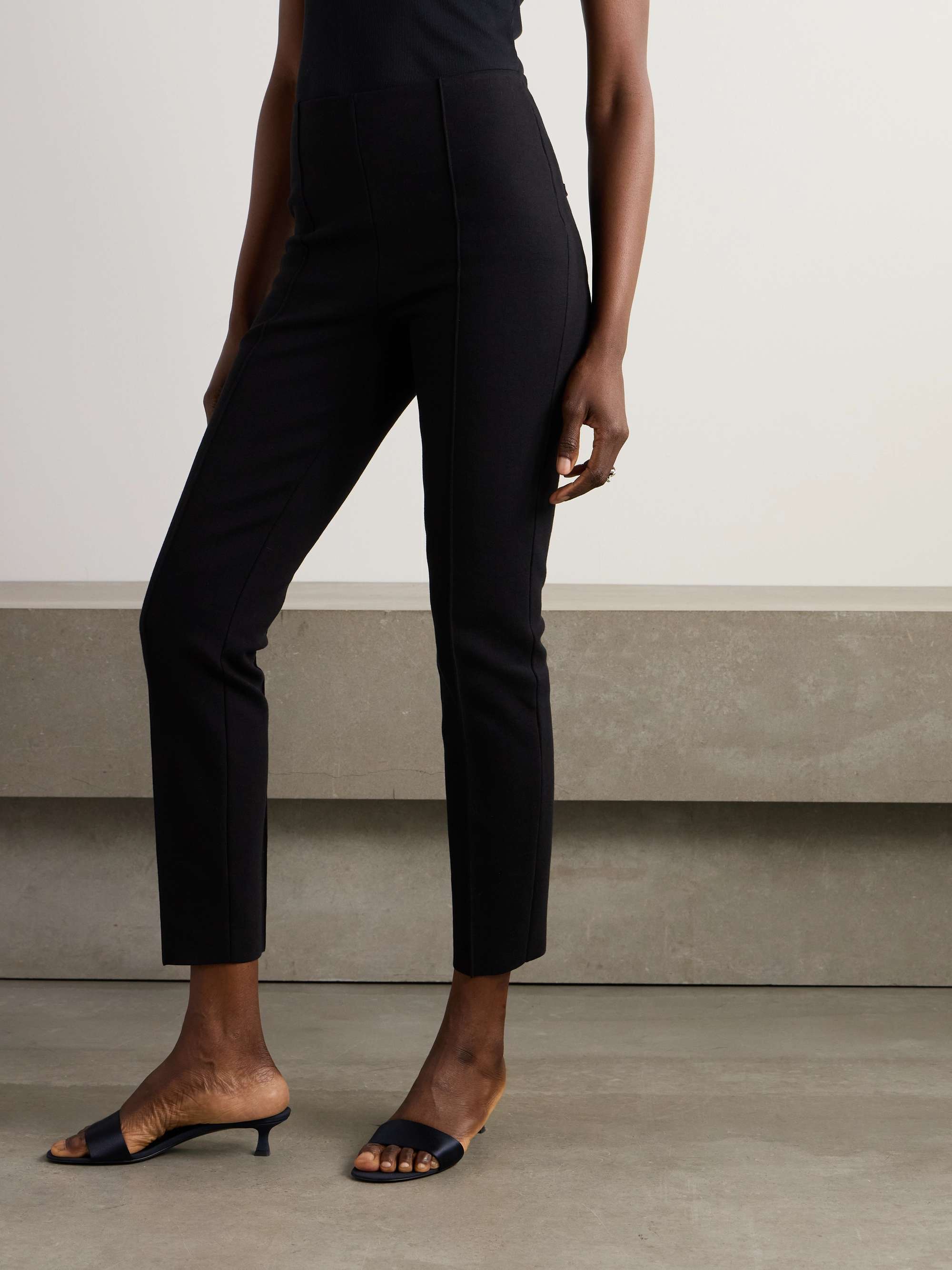 Cotton-blend slim-leg pants view
