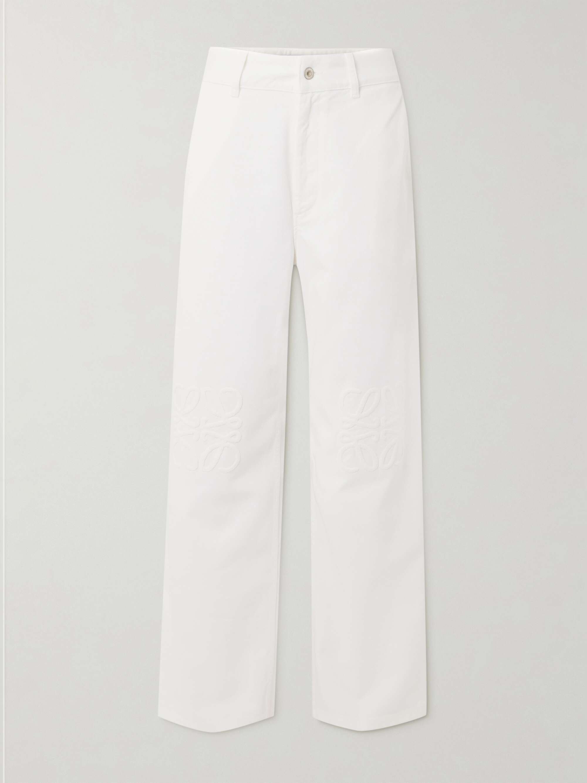 + Paula's Ibiza leather-trimmed embroidered high-rise wide-leg jeans view