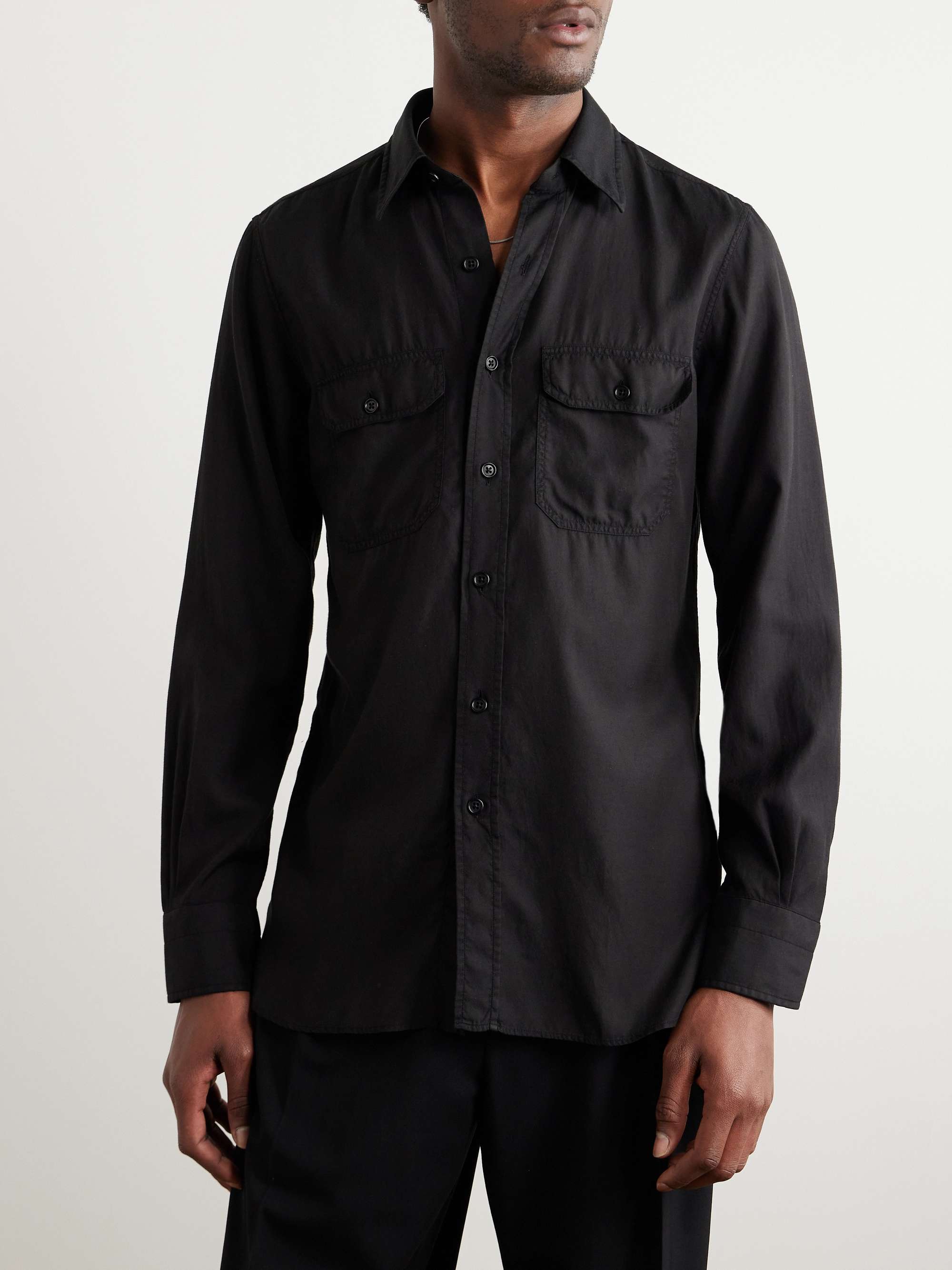 Cutaway-Collar Twill Shirt view