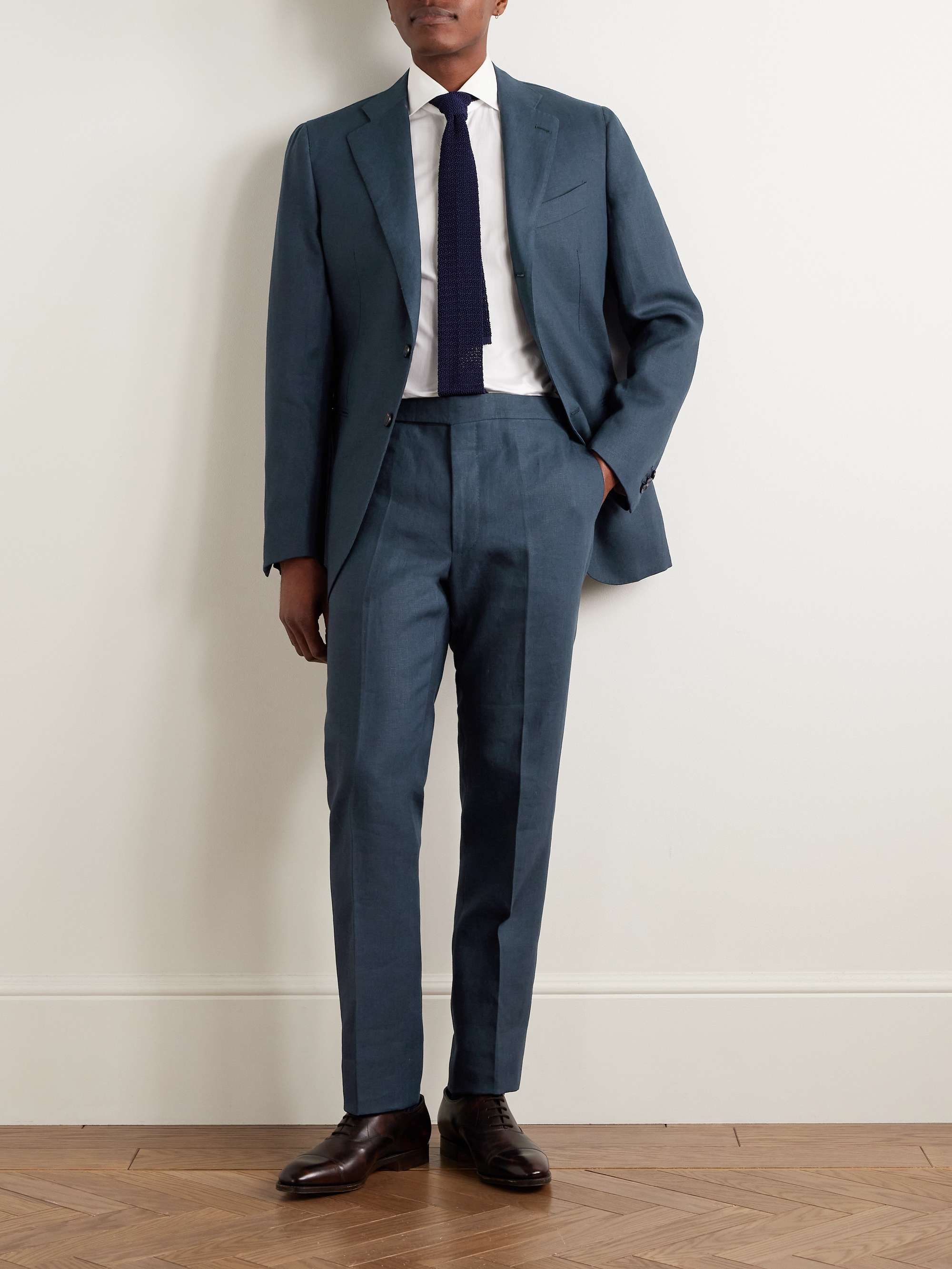 Waverly Slim-Fit Straight-Leg Linen Suit Trousers view