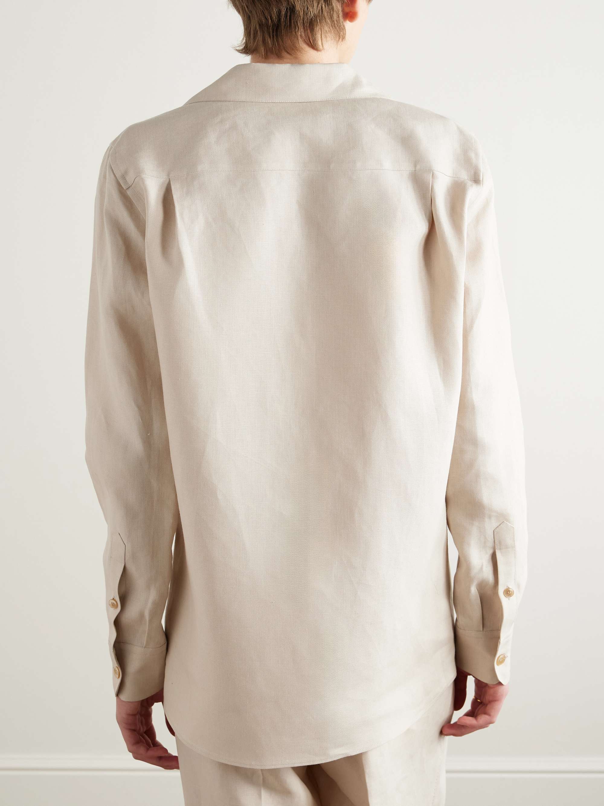 Camp-Collar Linen Shirt view