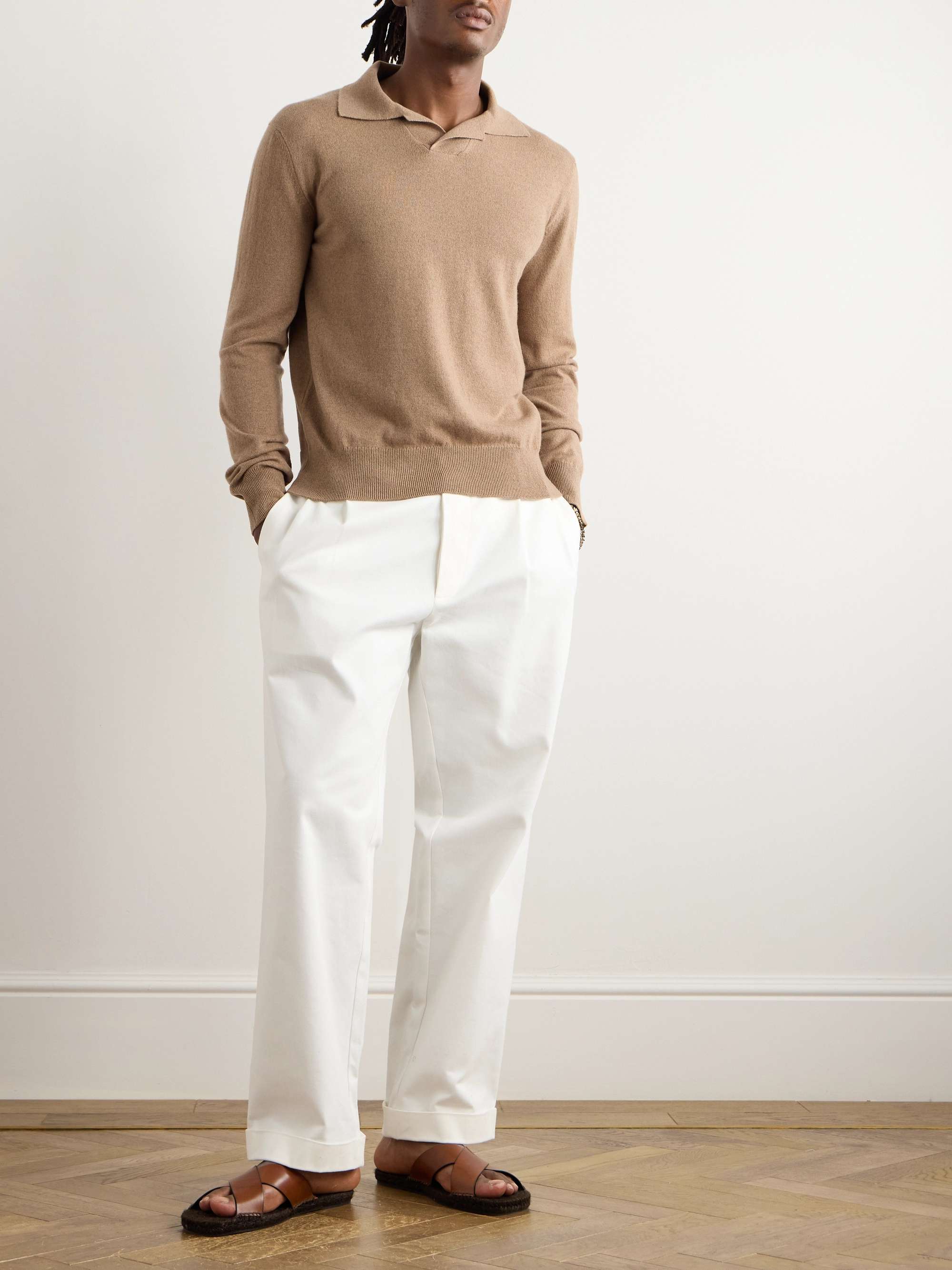 Slim-Fit Cashmere Polo Shirt view