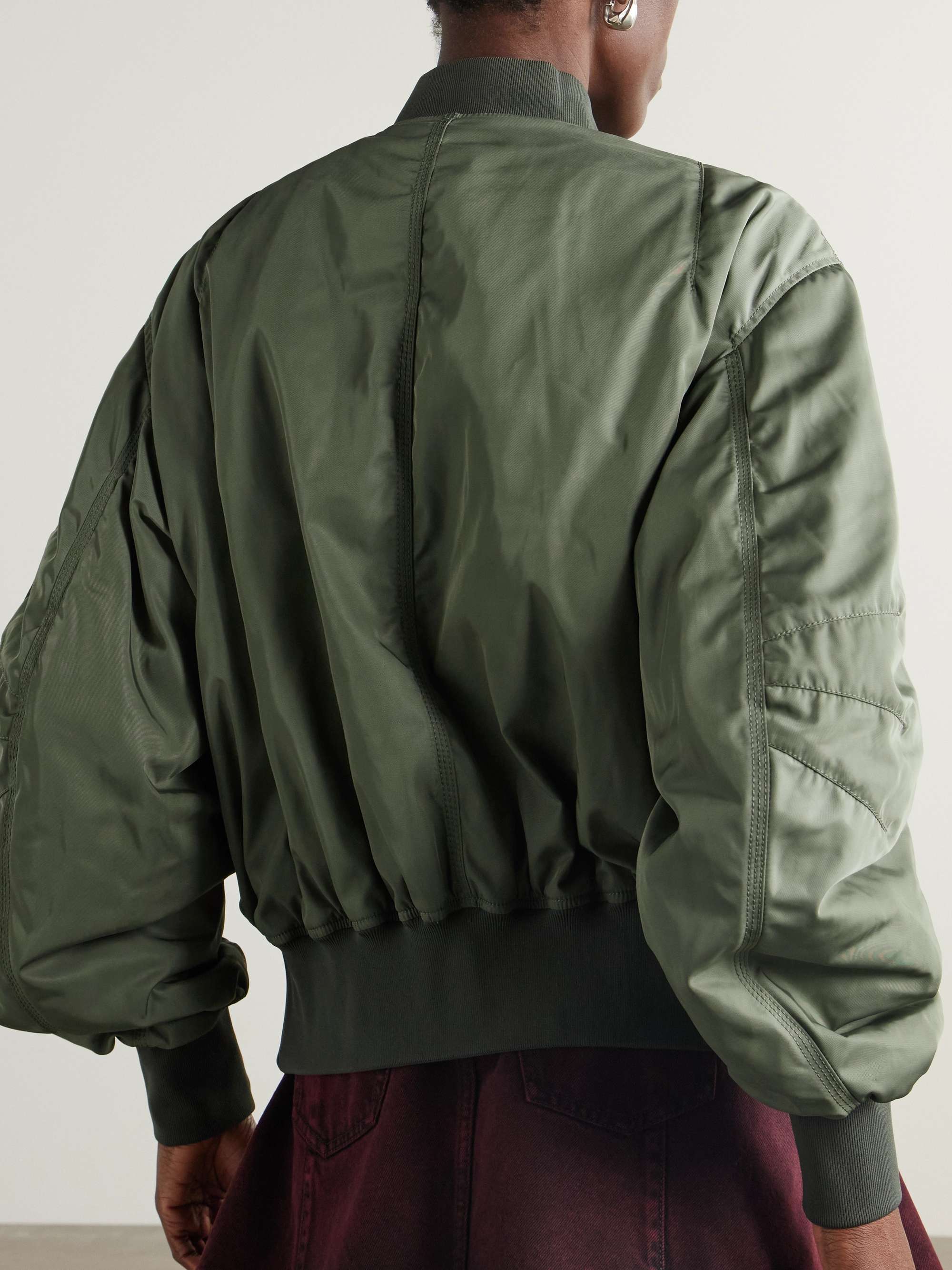Padded satin-twill bomber jacket view