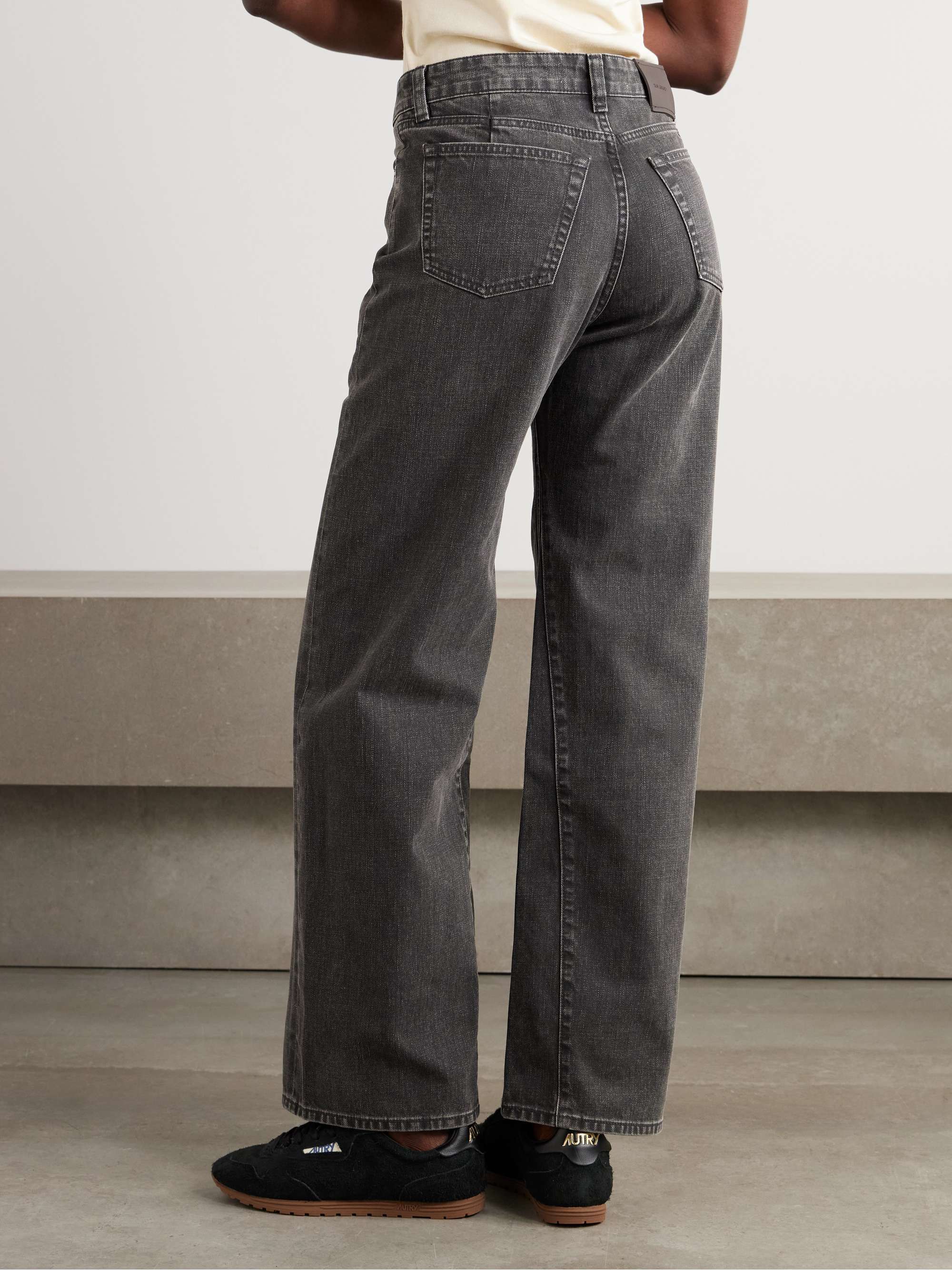 Treble Cut paneled high-rise wide-leg jeans view