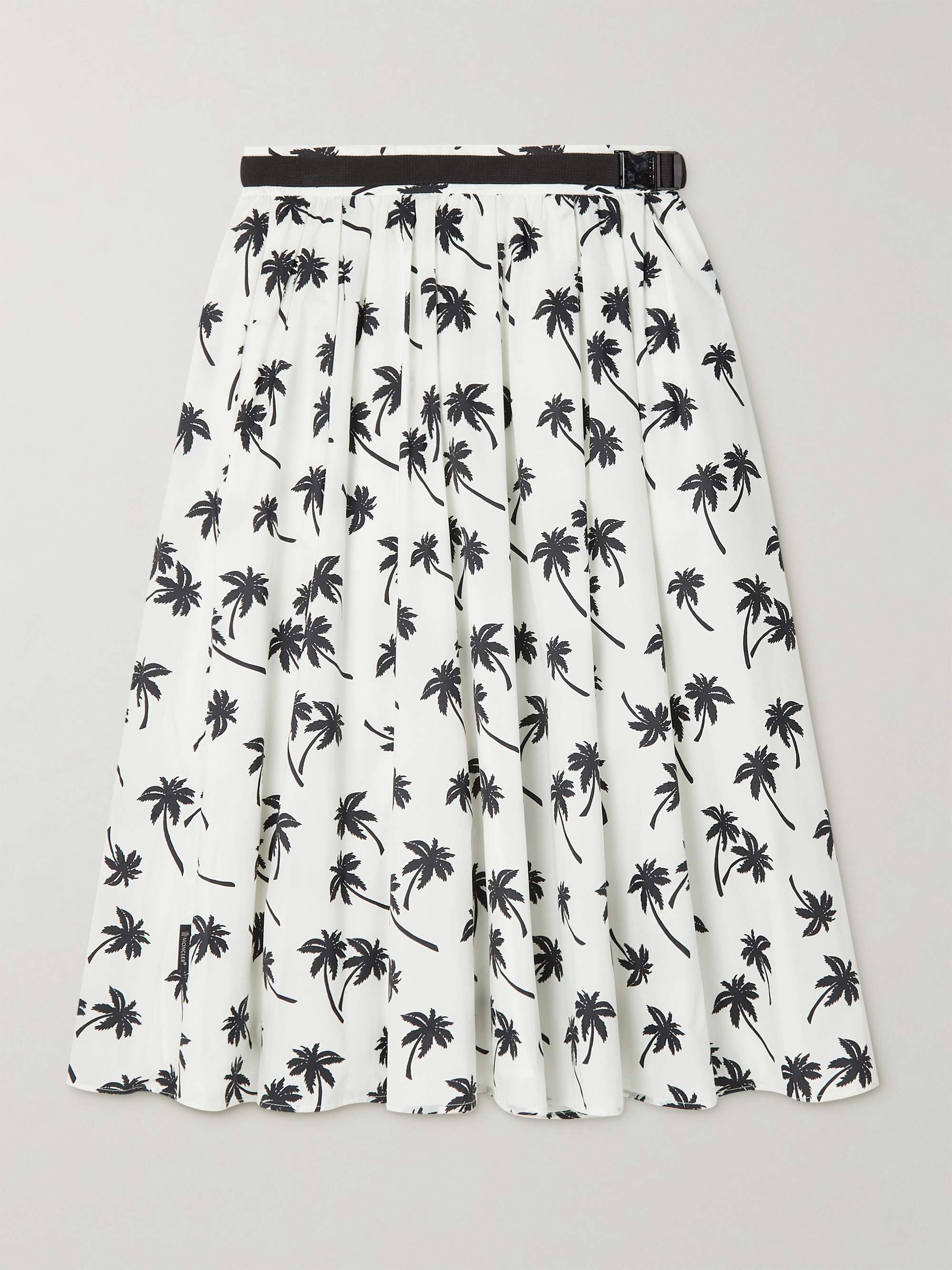 Belted pleated printed shell skirt view