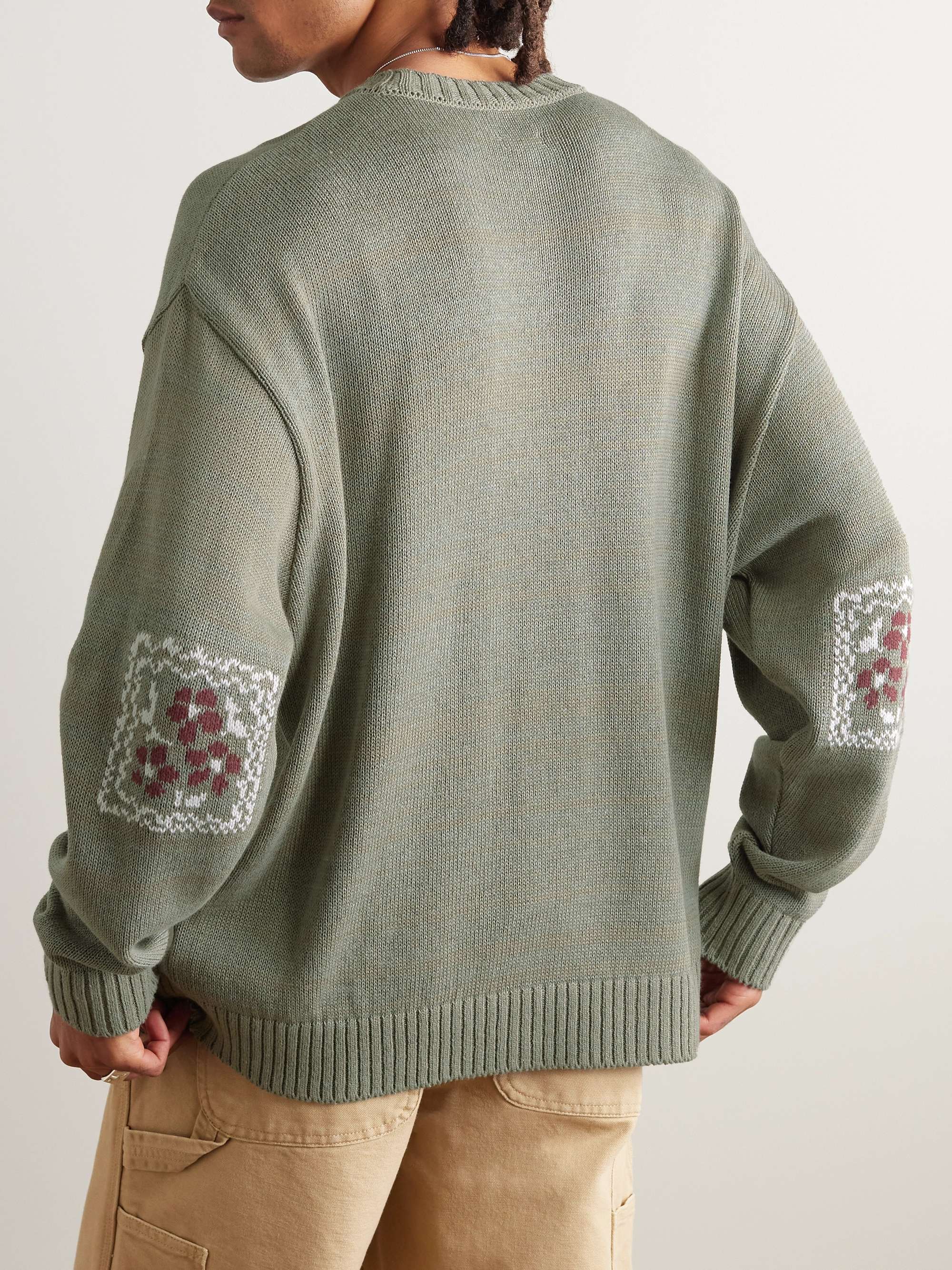 Peckish Rainbowy Intarsia Cotton-Blend Sweater view