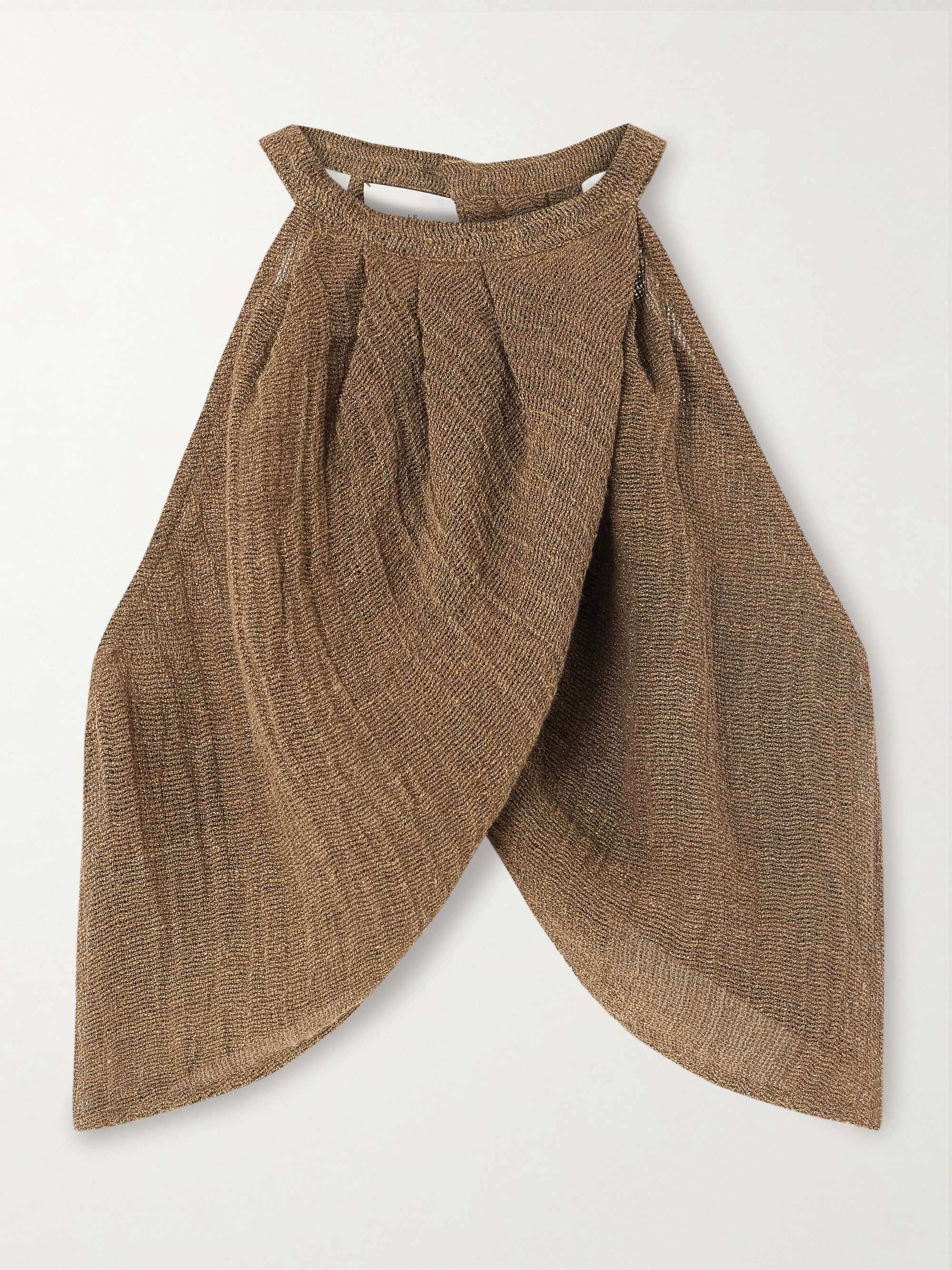 Alger cropped organic linen-gauze top view