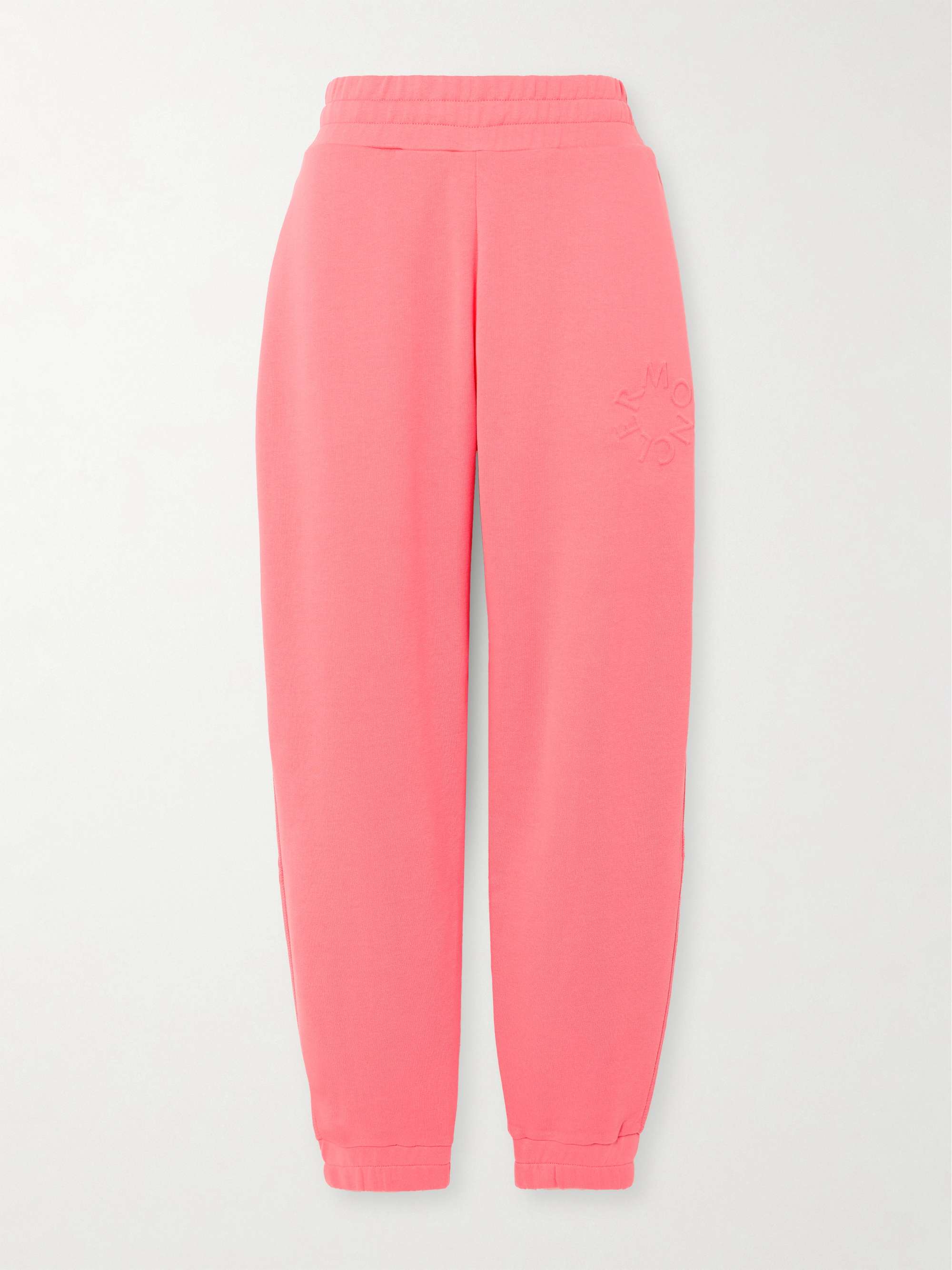 Embossed cotton-jersey tapered track pants view