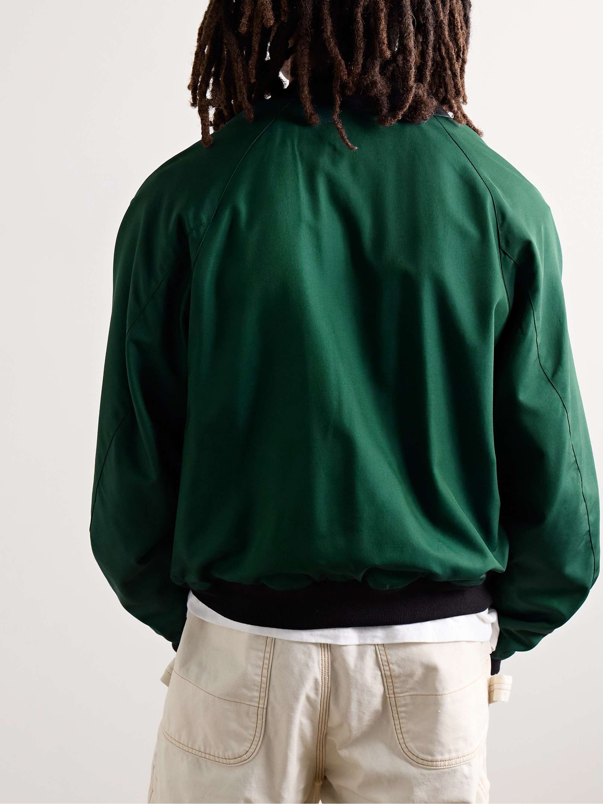 Cropped Embroidered Wool and Silk-Blend Twill Bomber Jacket view