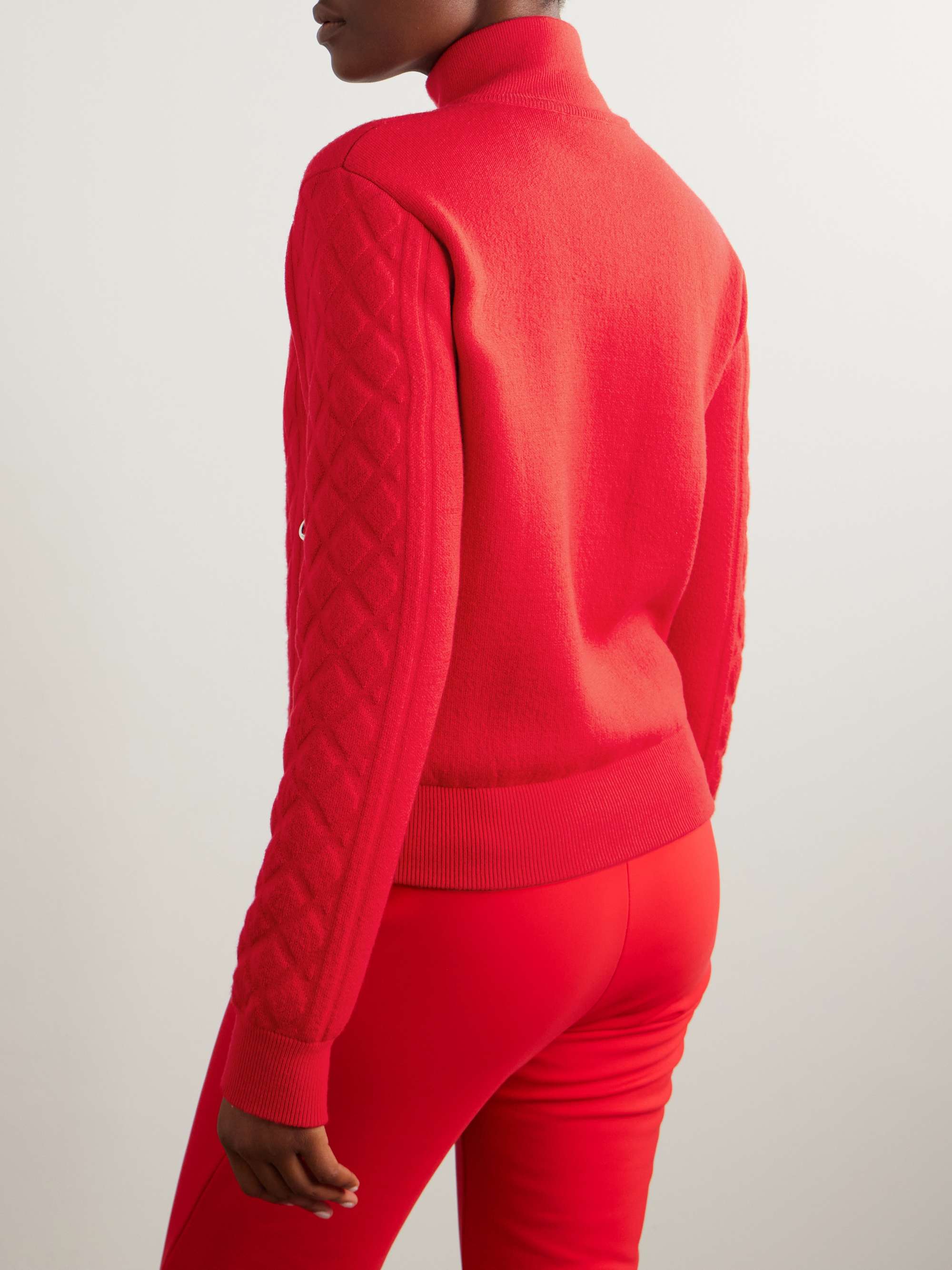 Nuria jacquard-knit wool-blend turtleneck cardigan view