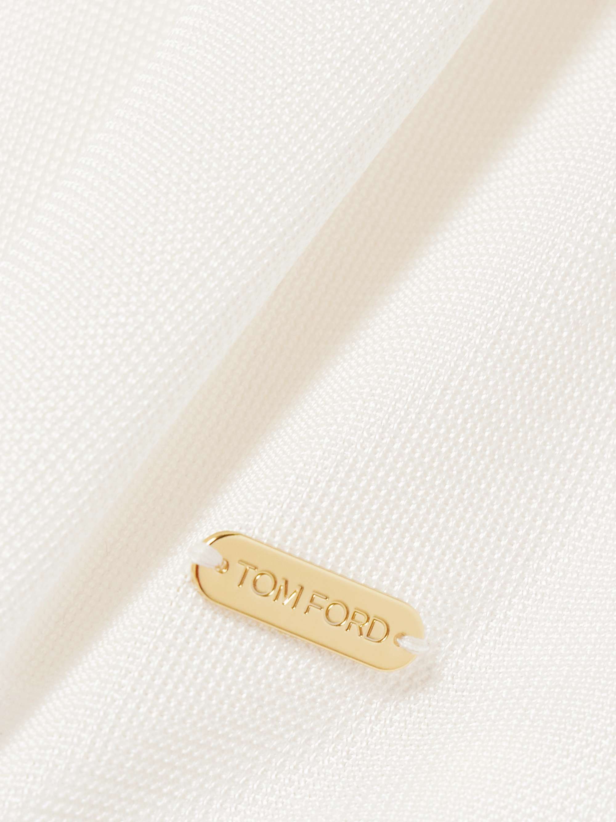 Embellished waffle-knit silk tank view