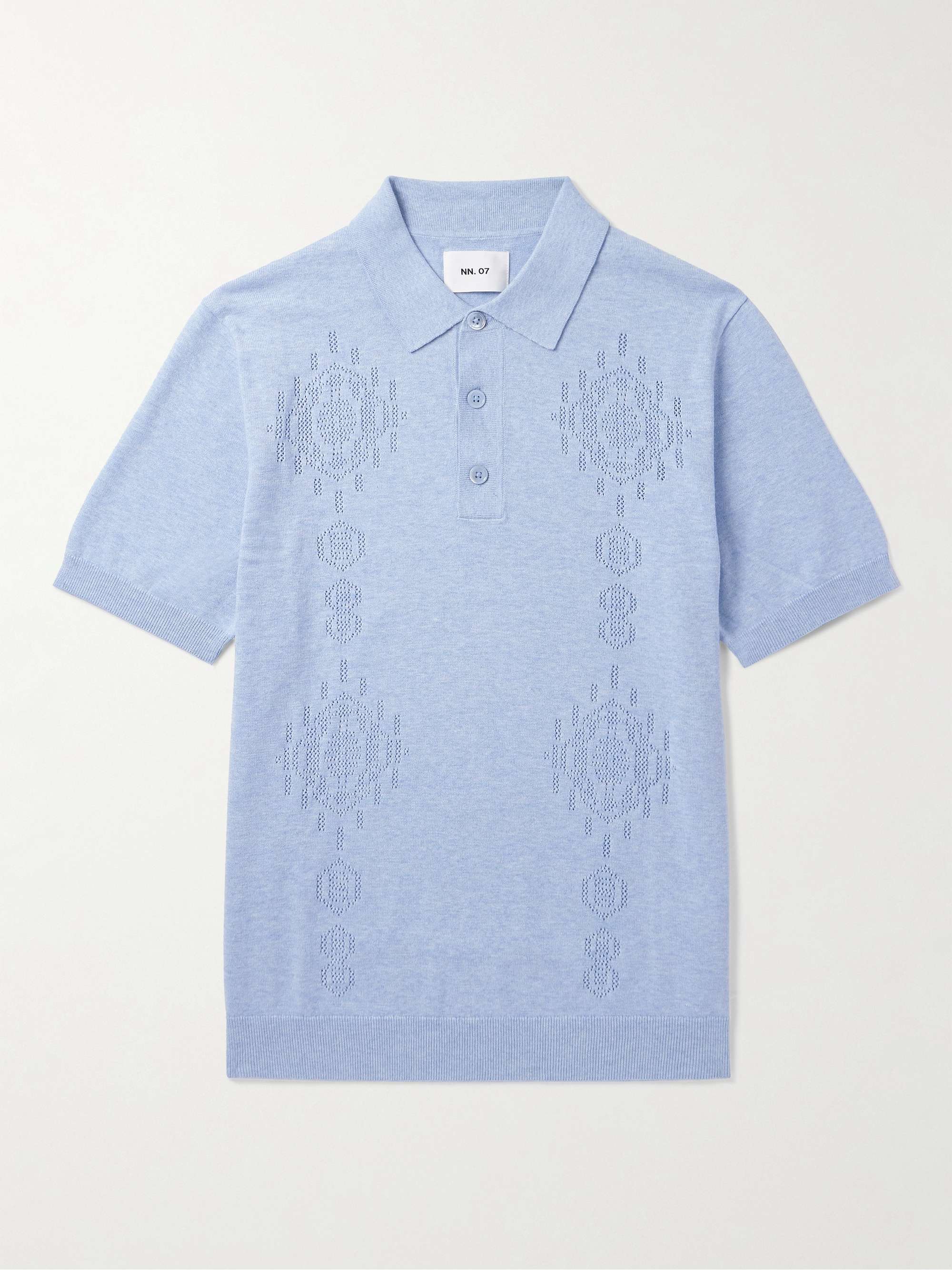 Thor Pointelle-Knit Organic Cotton Polo Shirt view