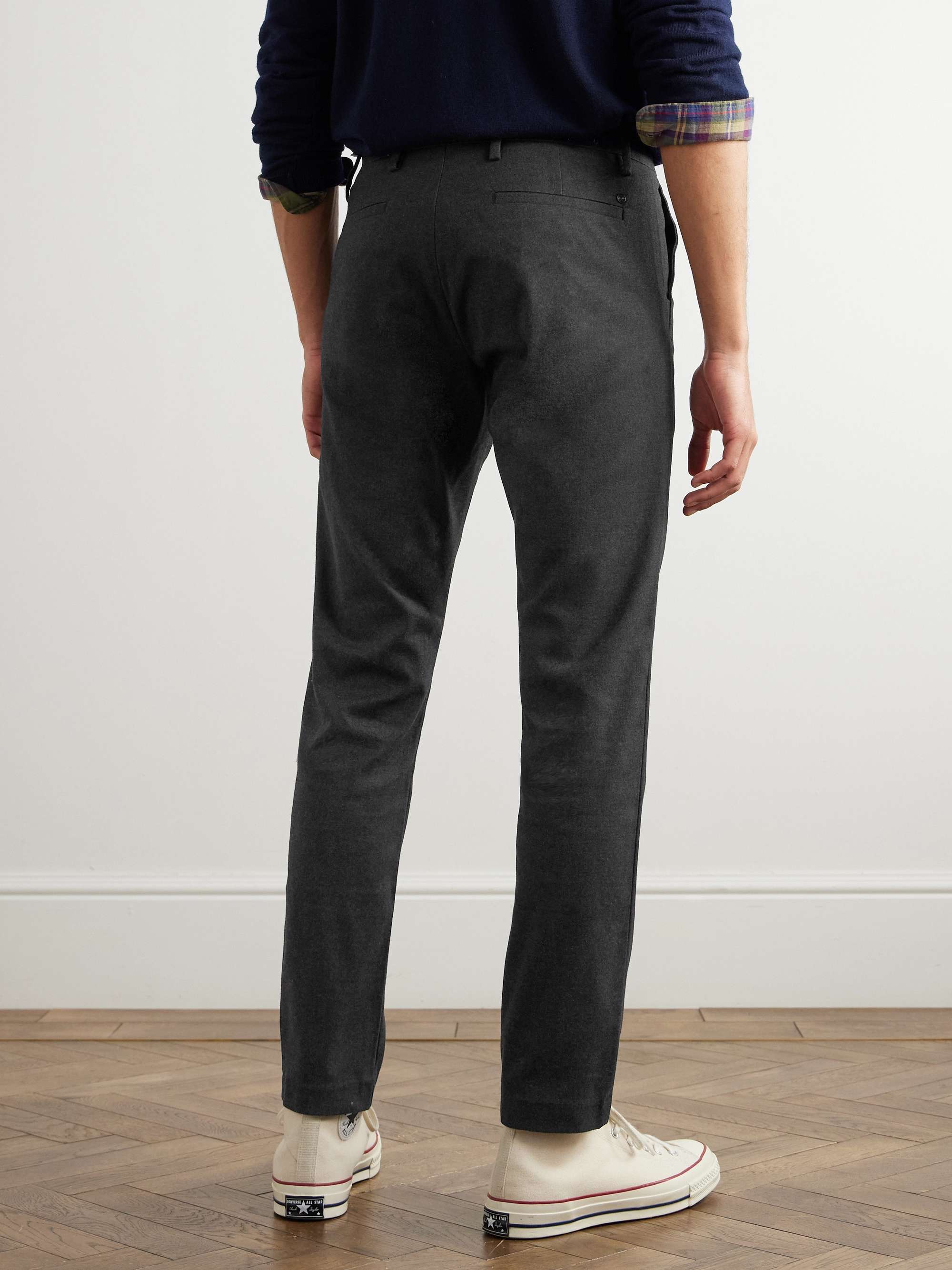 Theo 1067 Straight-Leg Stretch-Cotton Twill Trousers view