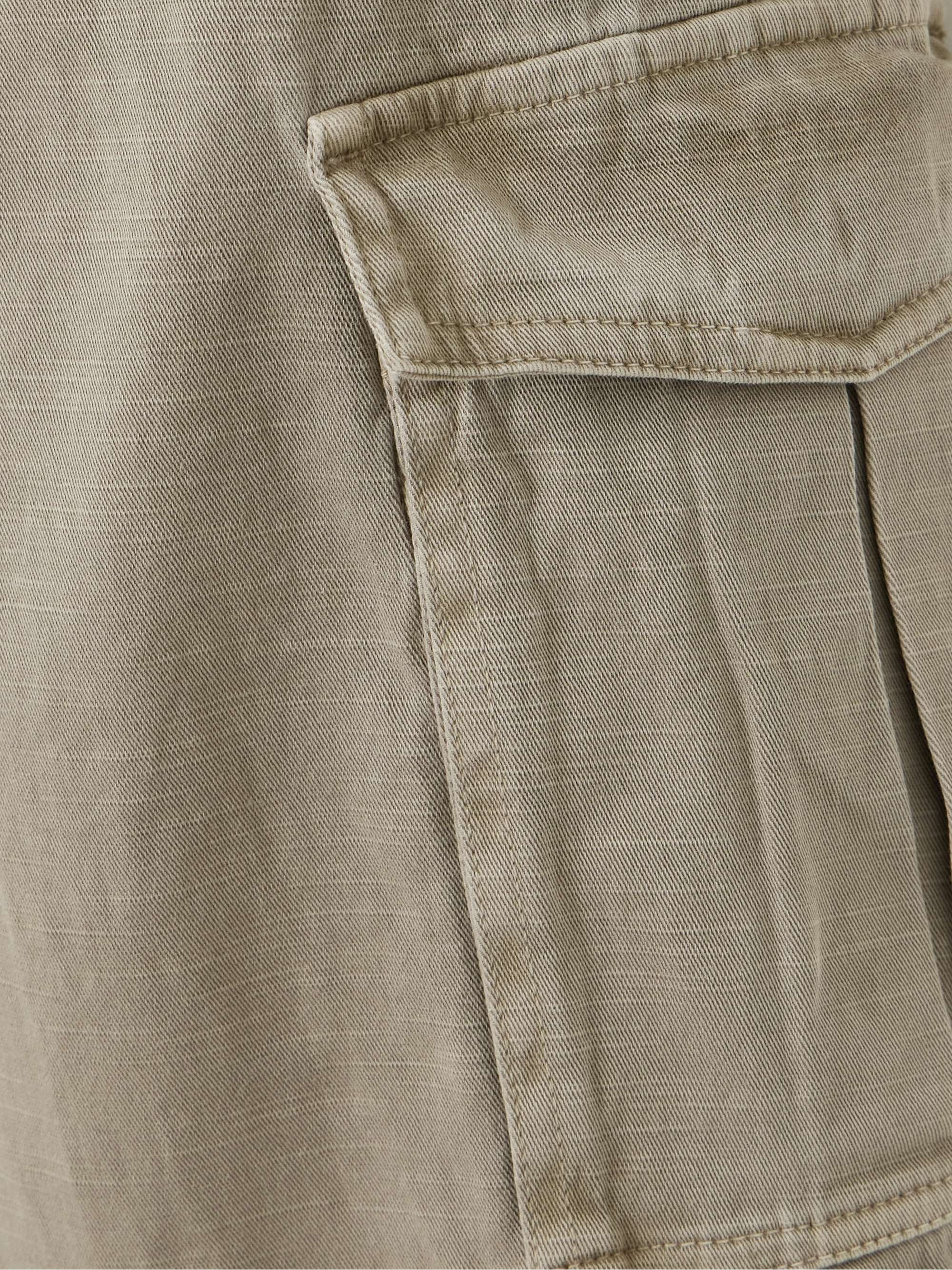 Cotton-blend twill straight-leg cargo pants view