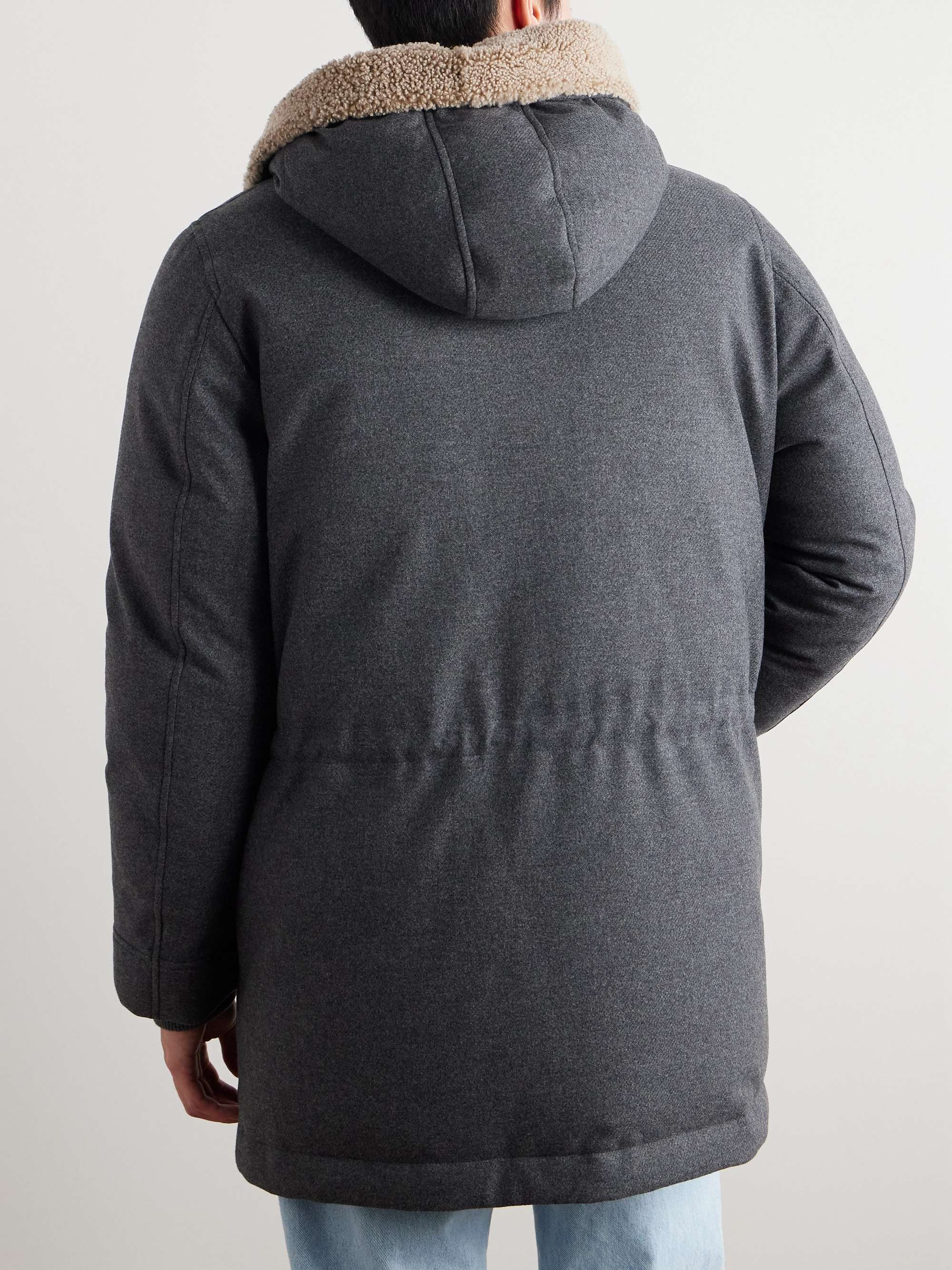 Wool-Blend Padded Down Hooded Parka view