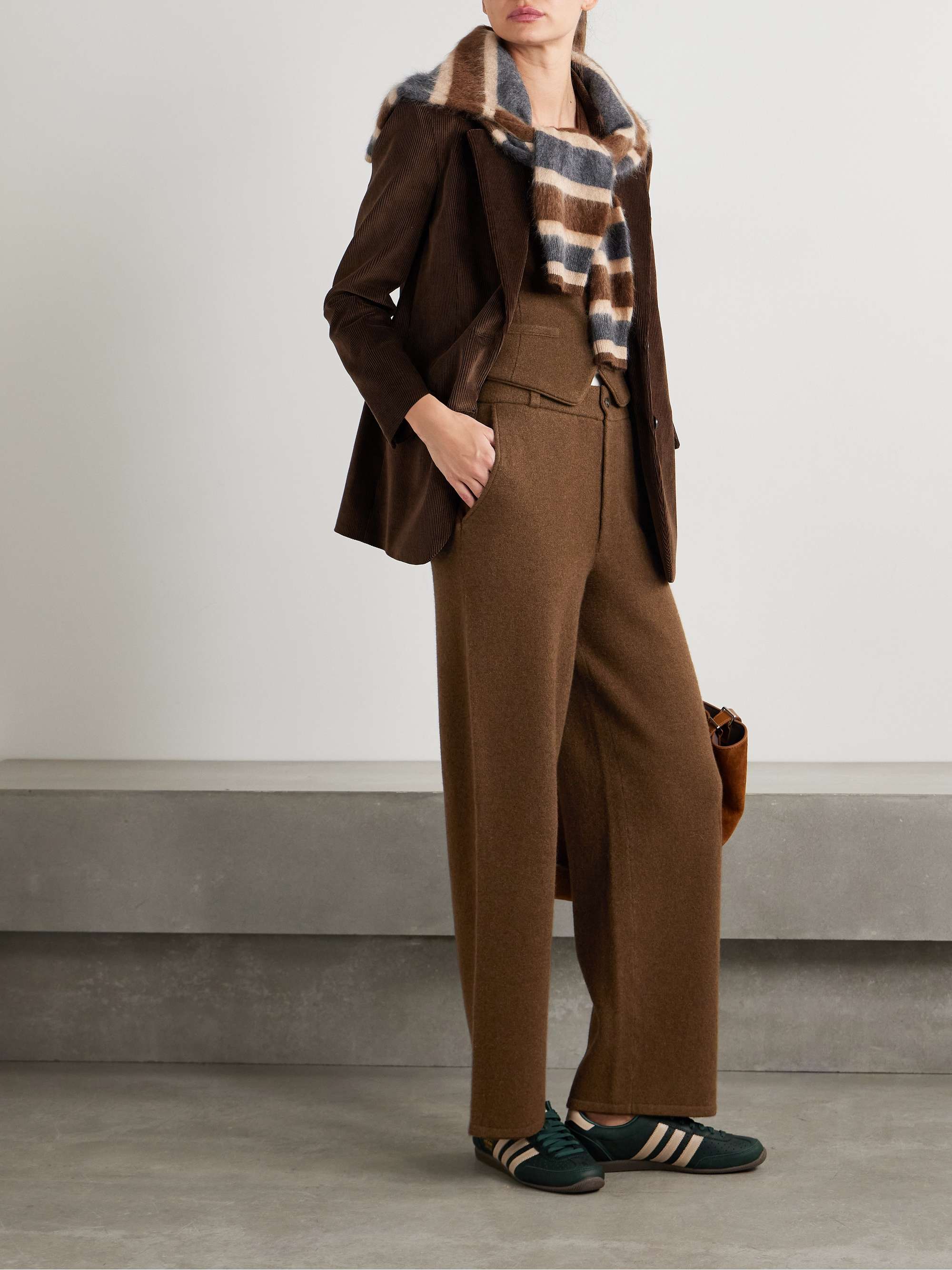 Cashmere-blend straight-leg pants view