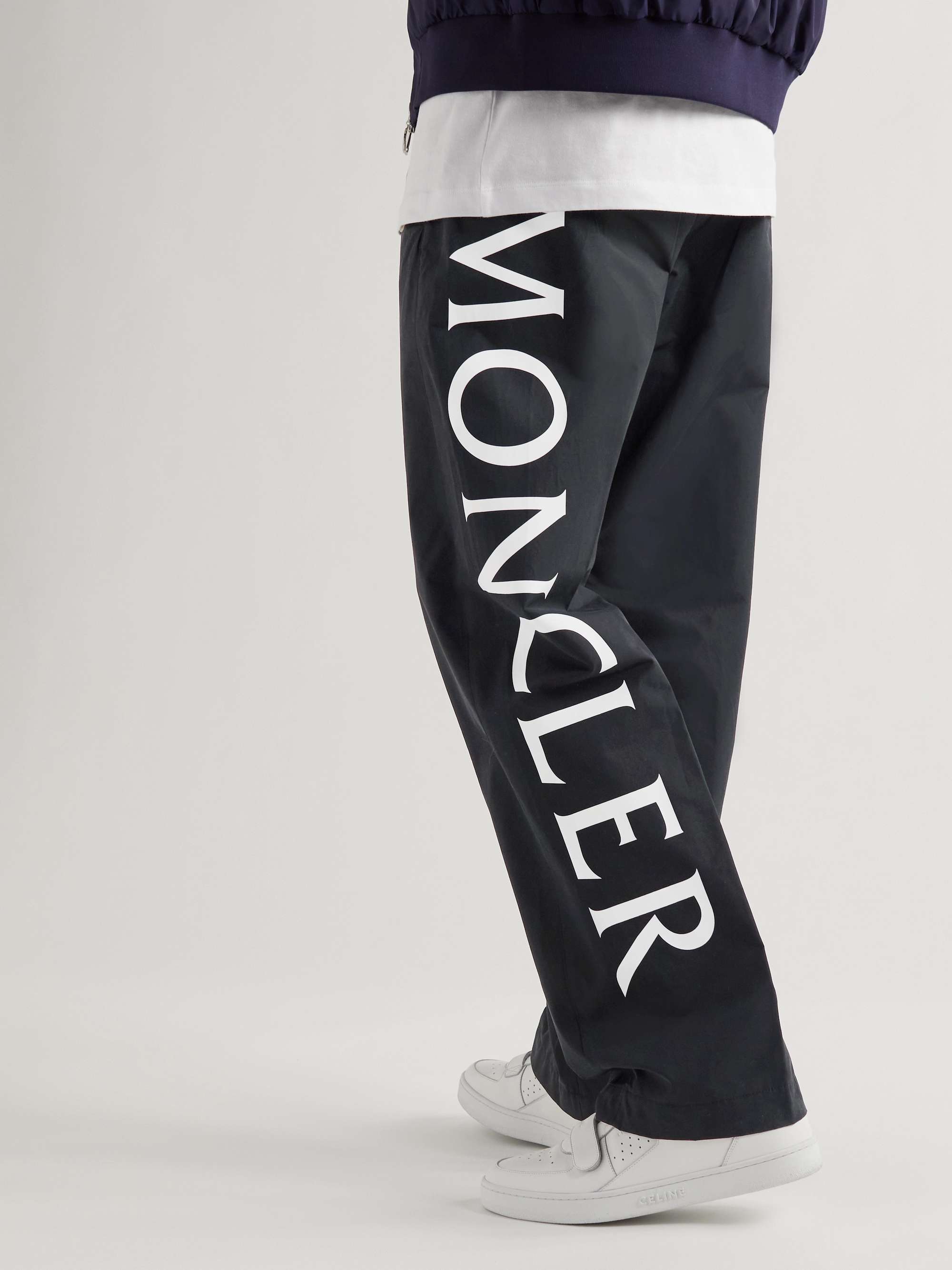 Straight-Leg Logo-Print Cotton-Blend Shell Track Pants view