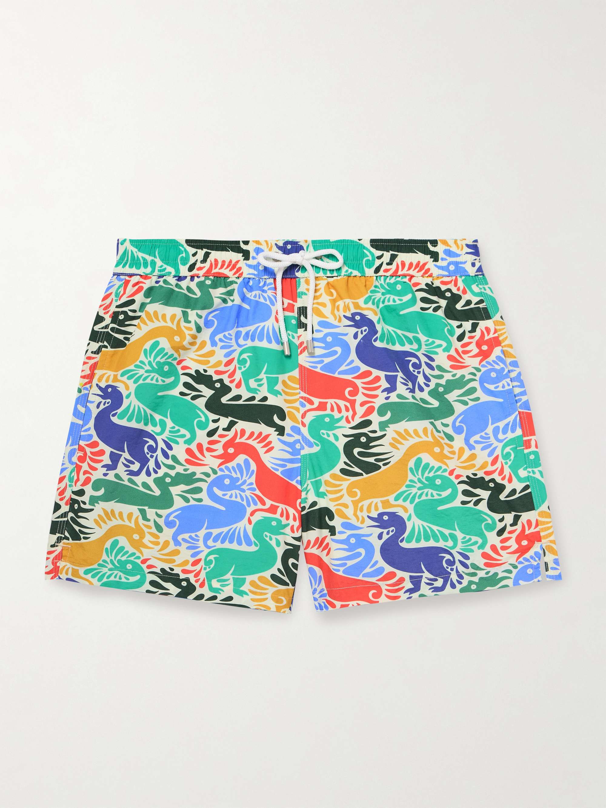 Ducks Straight-Leg Mid-Length Printed Shell Swim Shorts view