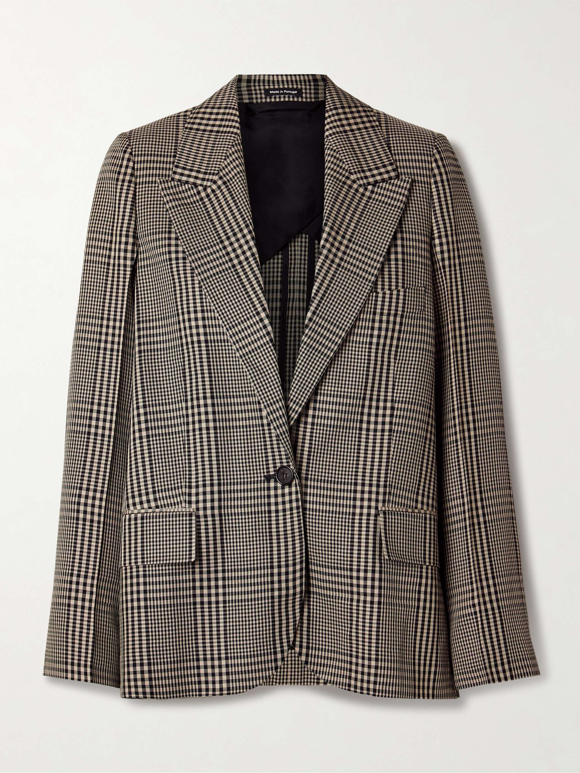 Checked twill blazer view