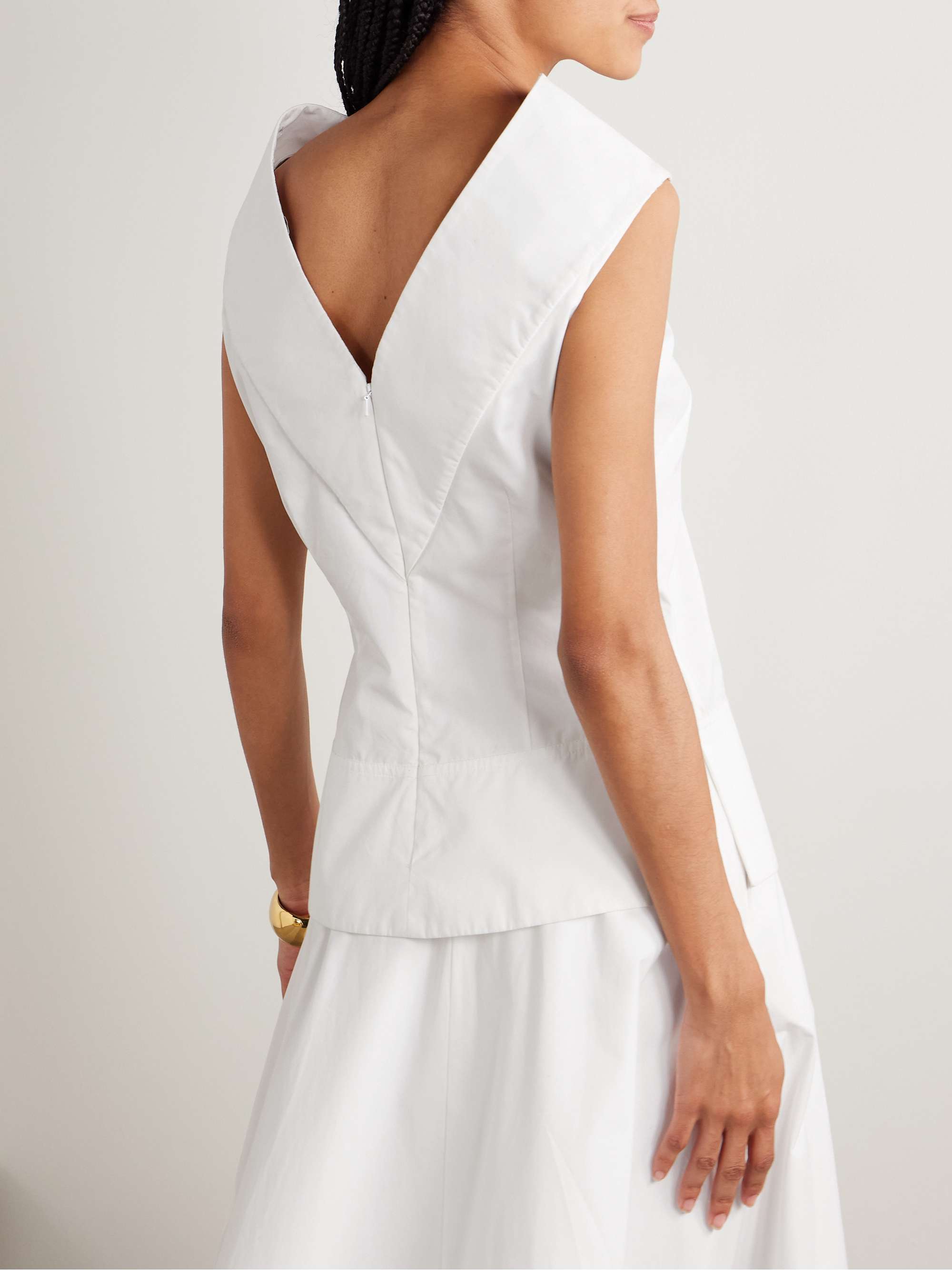 The Bowie draped cotton-poplin top view