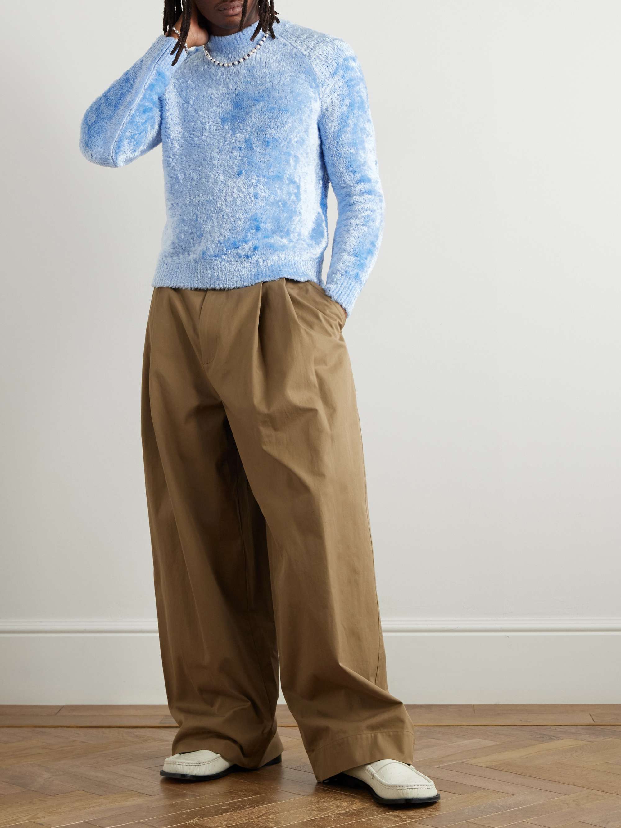 Slim-Fit Chenille Mock-Neck Sweater view