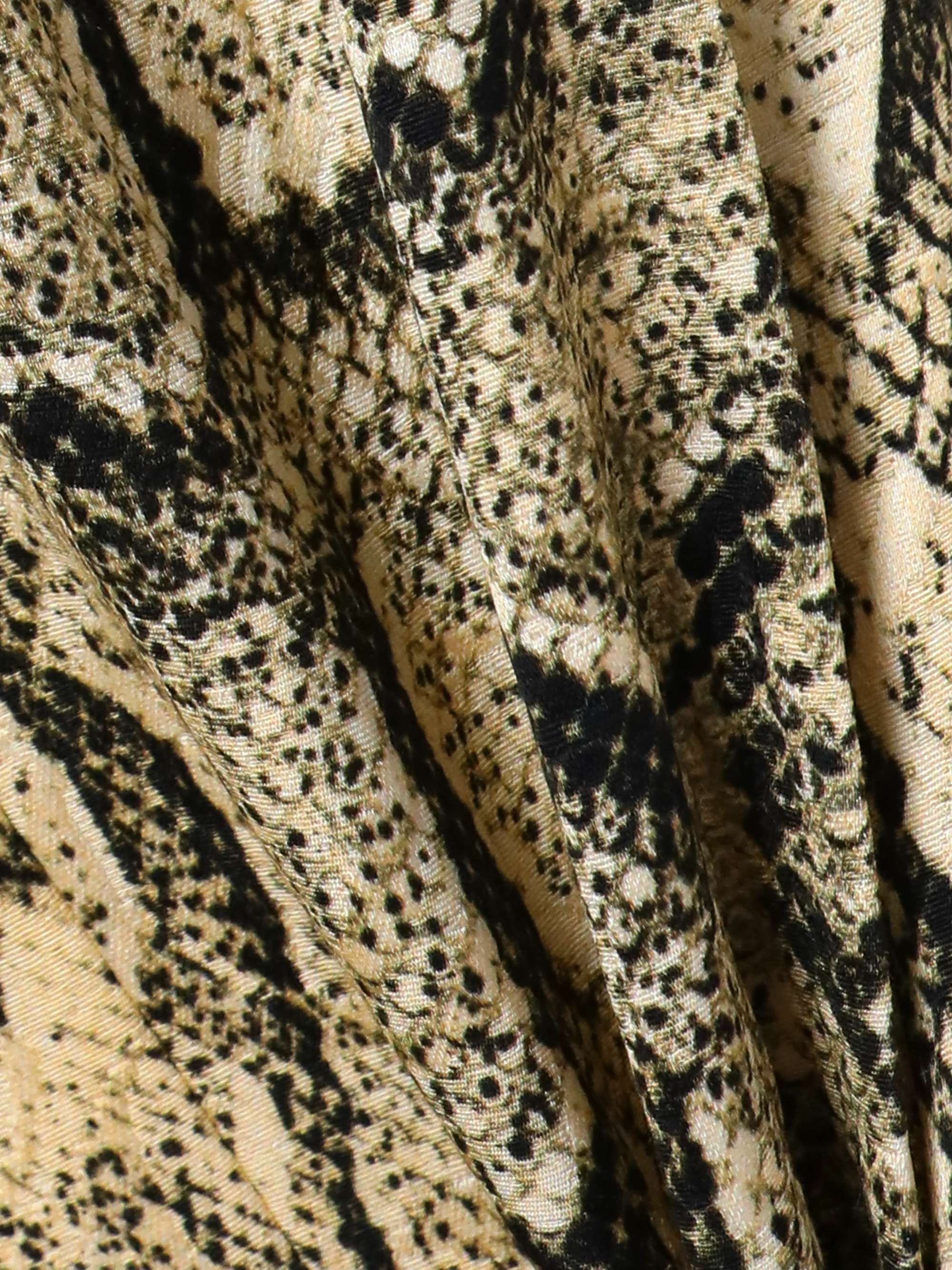Pleated snake-print woven straight-leg pants view