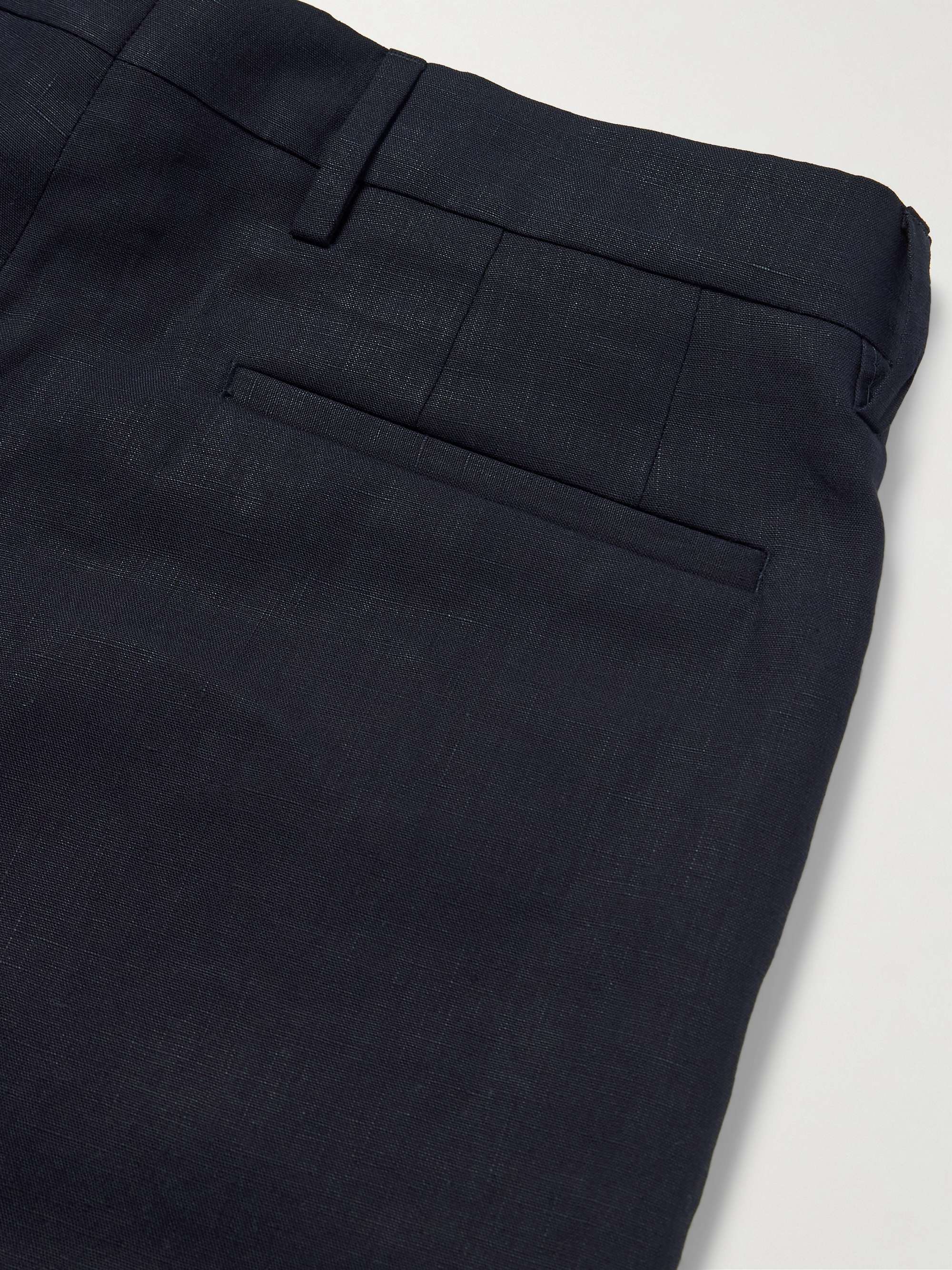 Straight-Leg Linen Bermuda Shorts view