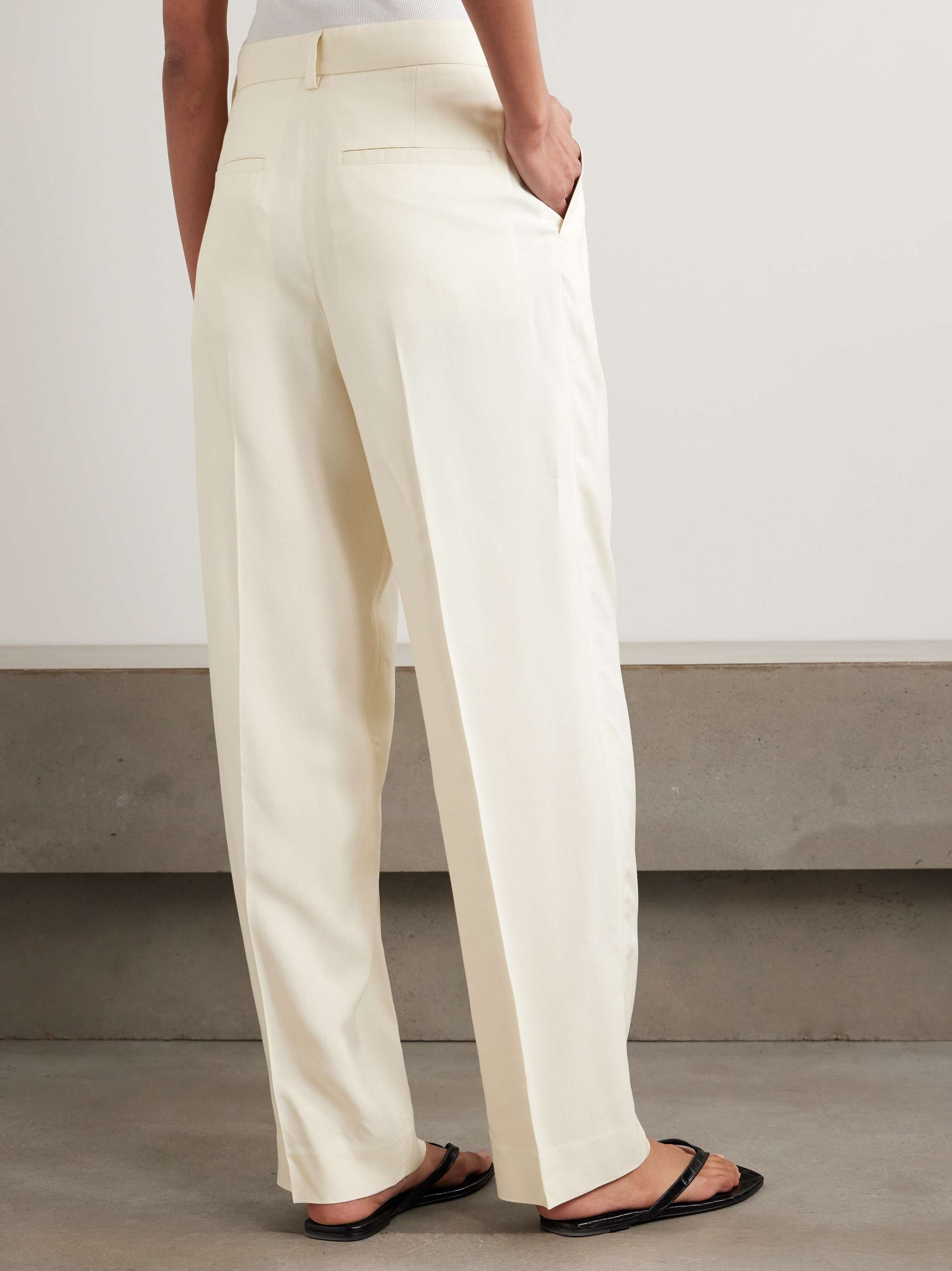 Pleated woven tapered pants view