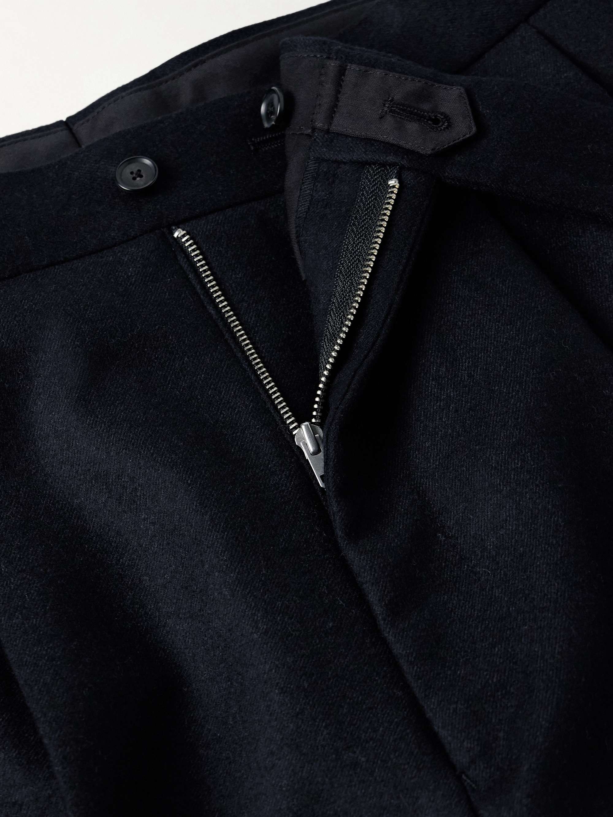 Wide-Leg Pleated Wool-Twill Suit Trousers view