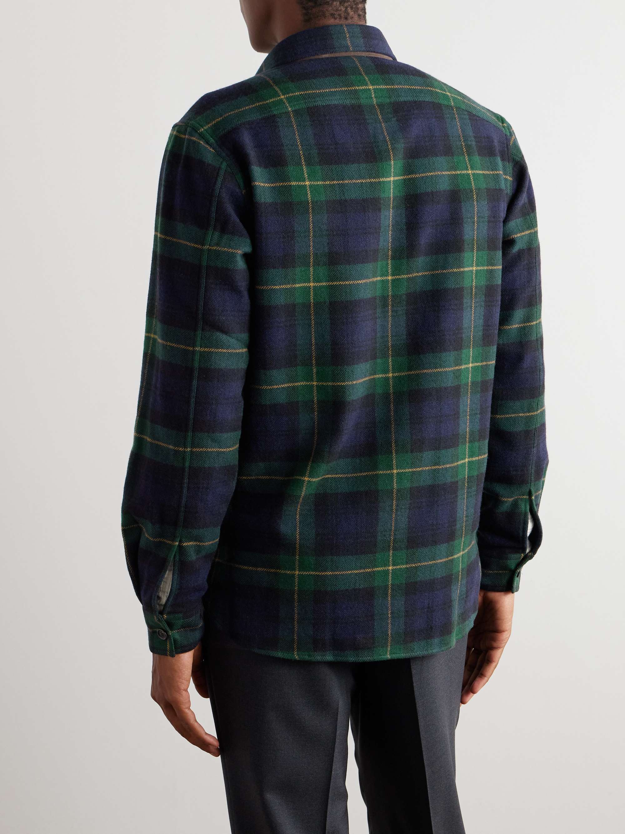 Checked Wool and Cashmere-Blend Shirt view