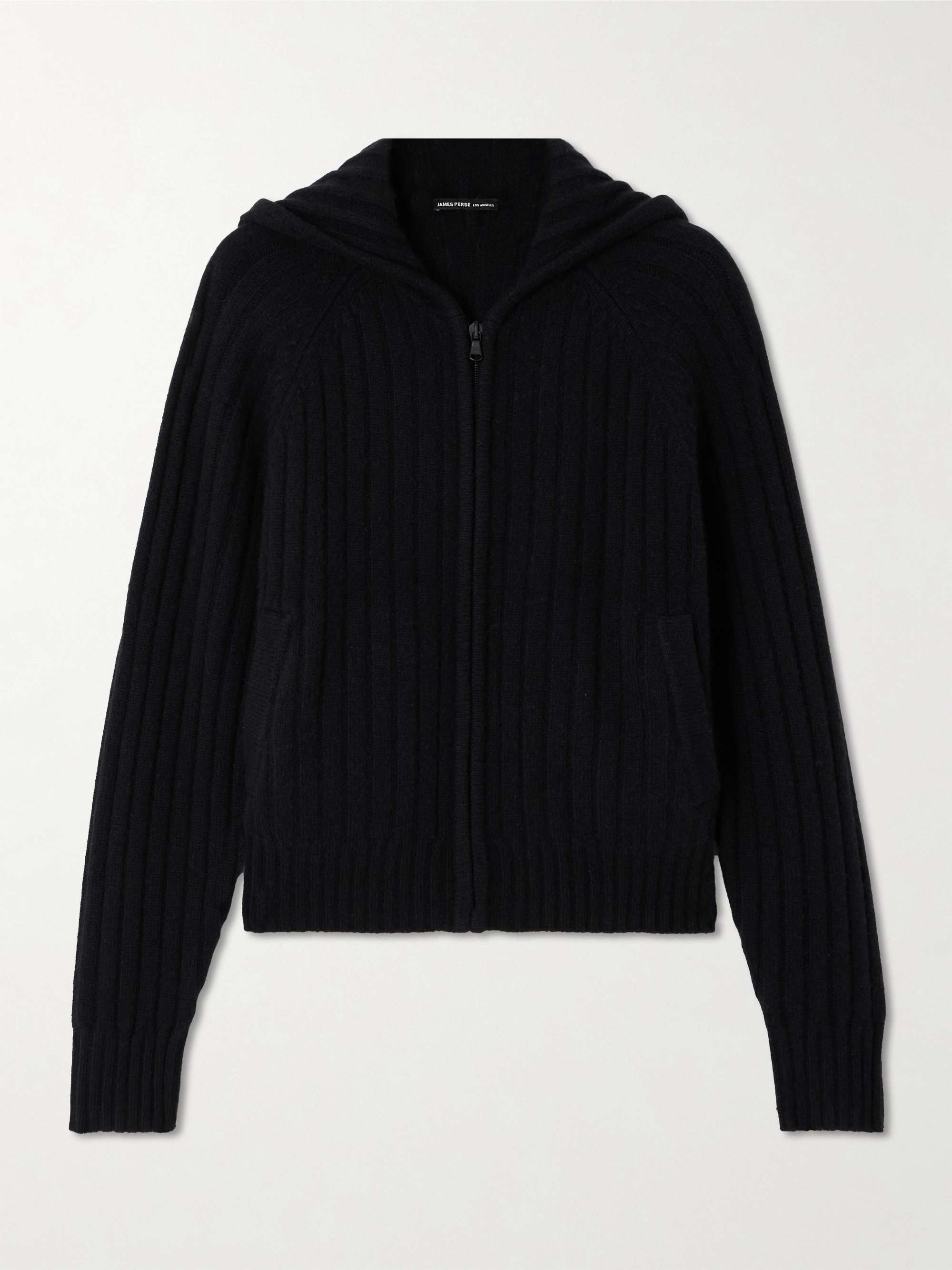 Ribbed recycled-cashmere hoodie view