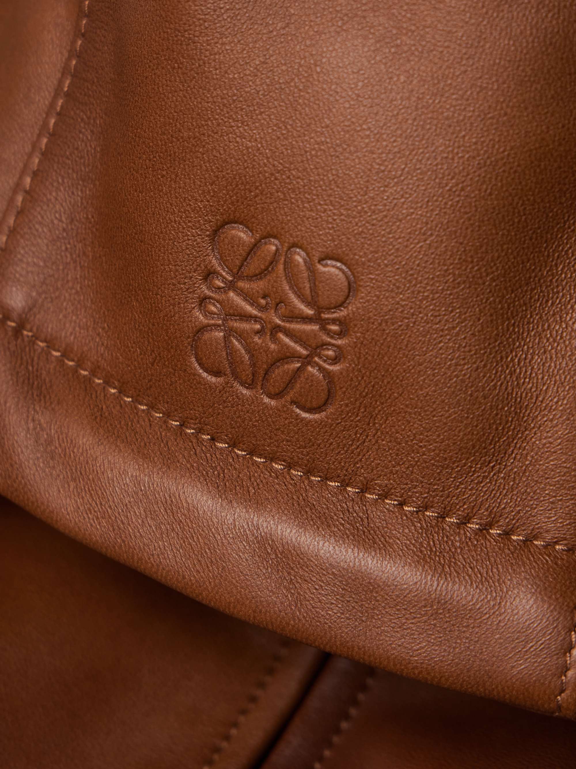 Shearling-Trimmed Leather Hooded Jacket view