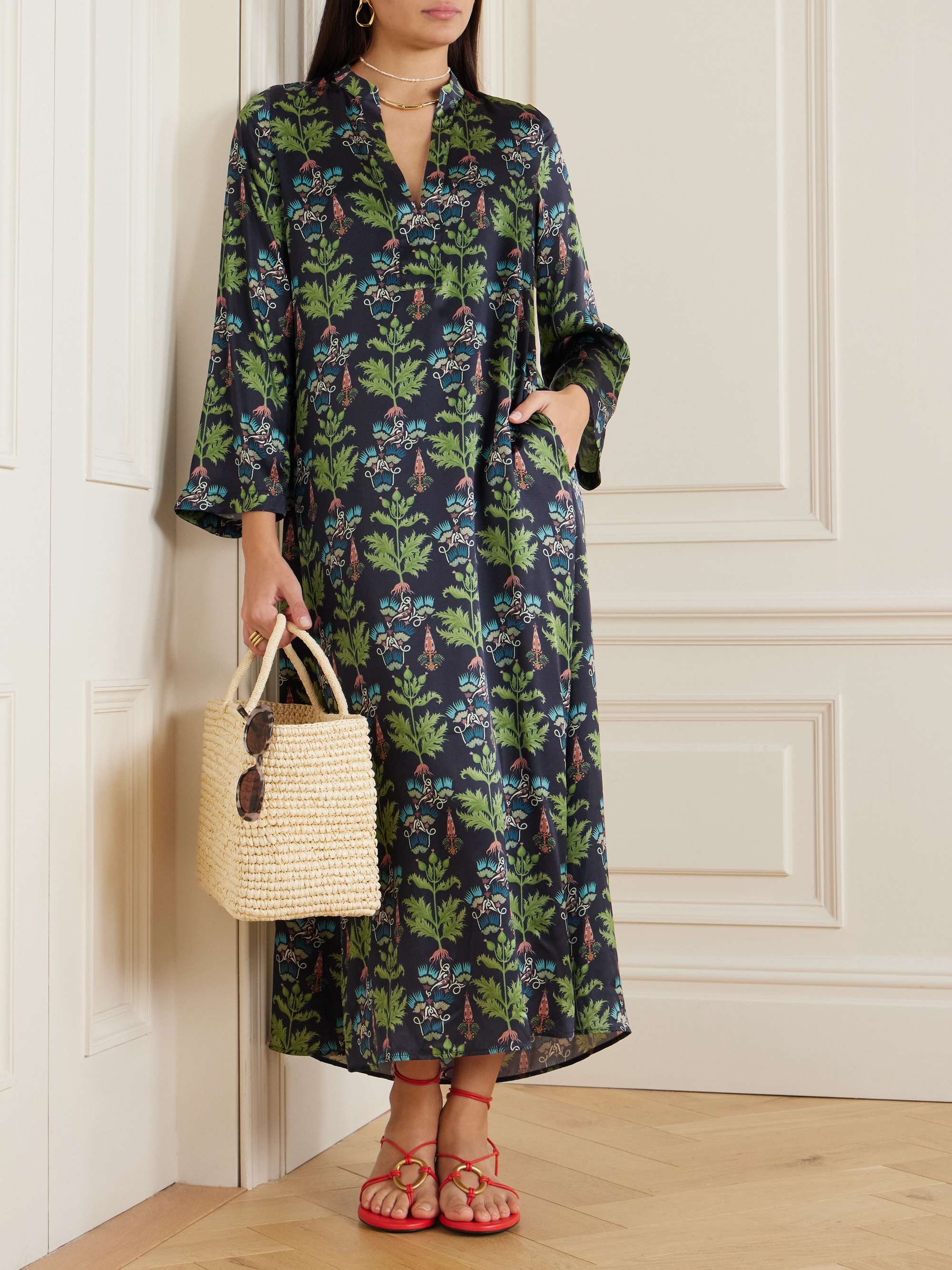 Silk-satin kaftan view
